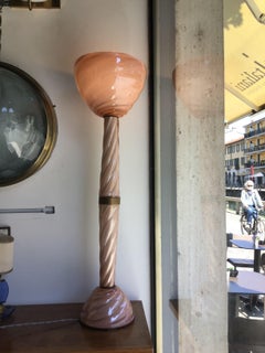 Seguso Table Lamp Brass Murano Glass, 1940, Italy