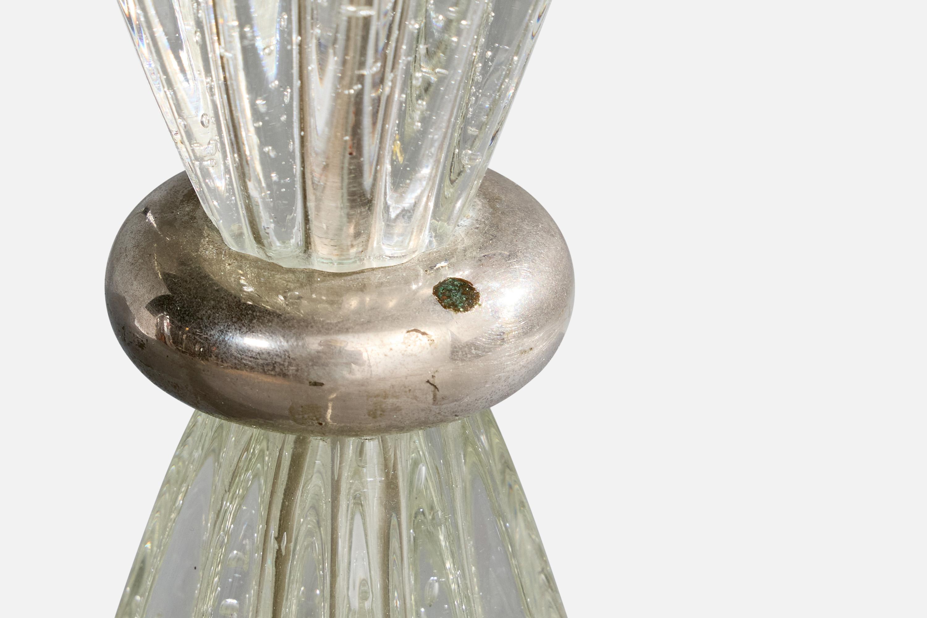 Seguso, lampada da tavolo, vetro, metallo, Italia, anni '50 3