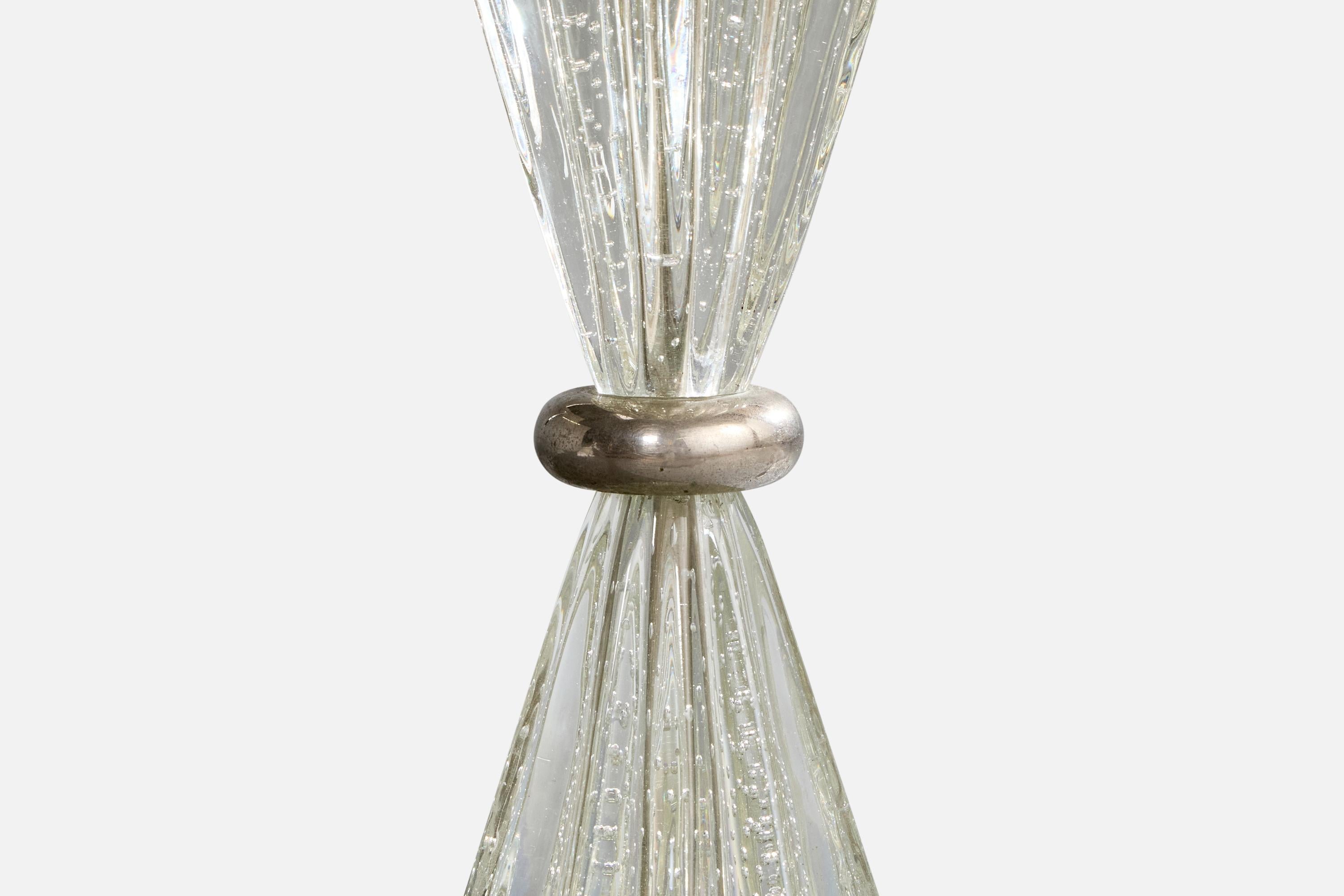 Metà XX secolo Seguso, lampada da tavolo, vetro, metallo, Italia, anni '50