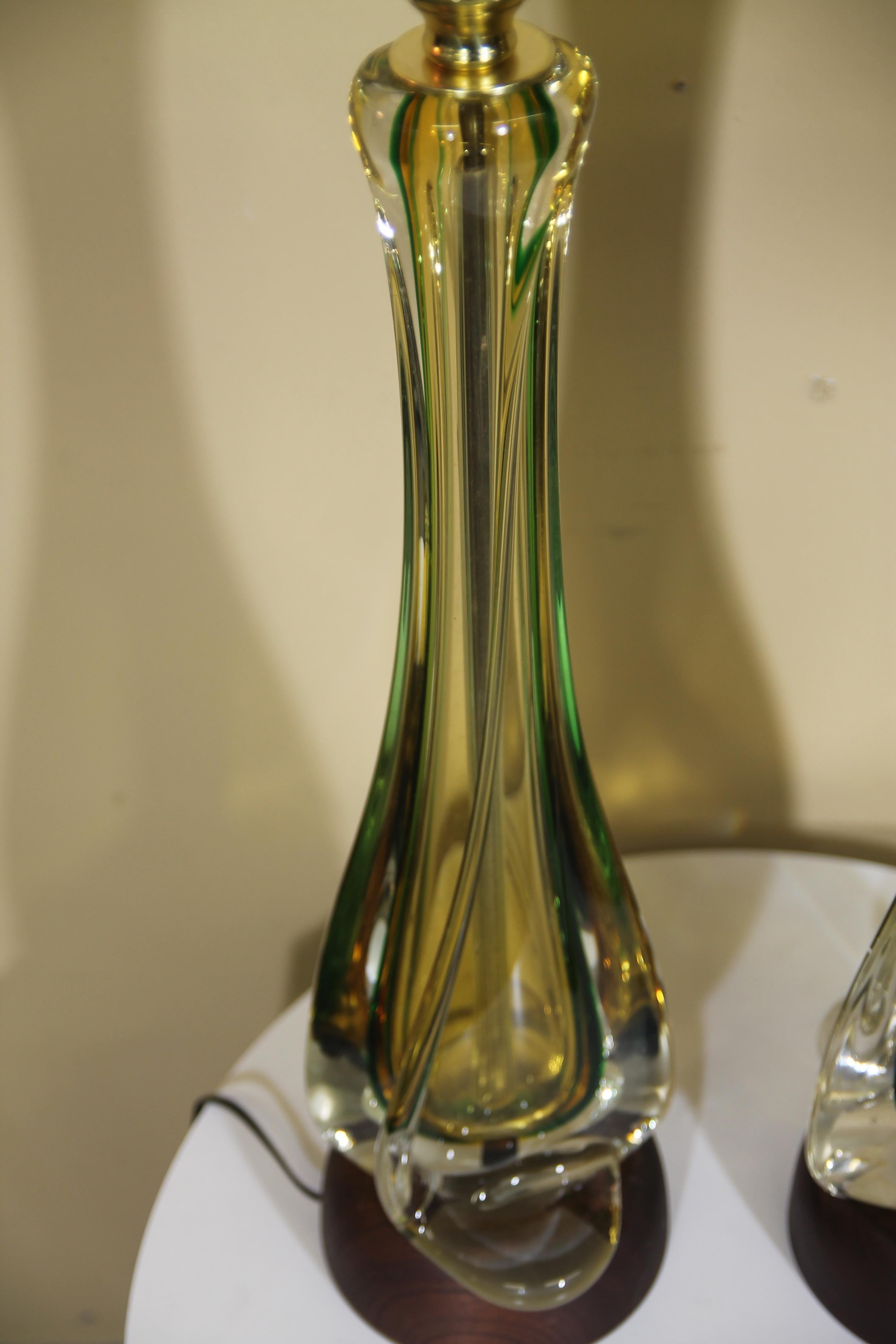 Seguso Table Lamp Hand Blown Murano Glass In Good Condition In Asbury Park, NJ