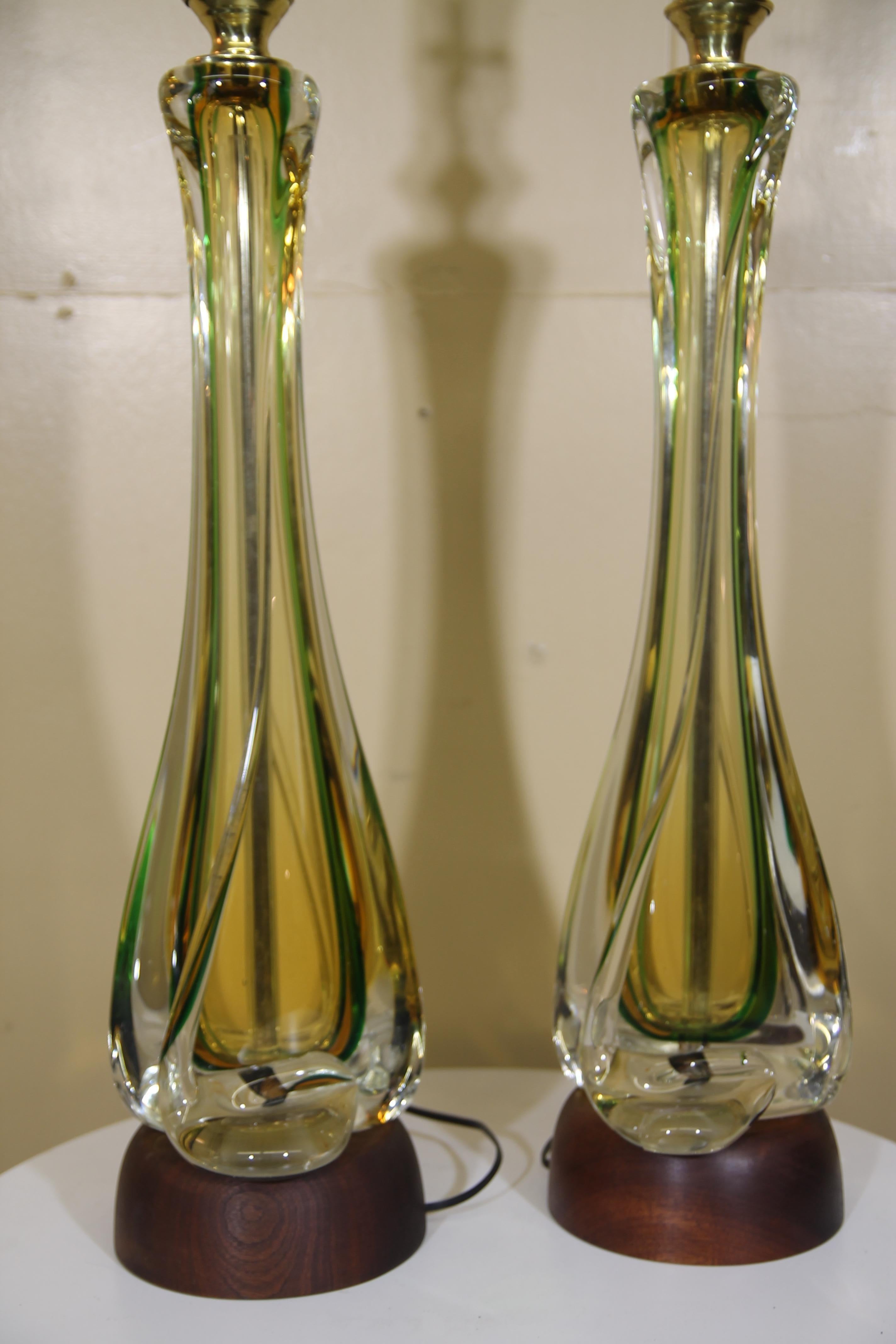 Mid-20th Century Seguso Table Lamp Hand Blown Murano Glass