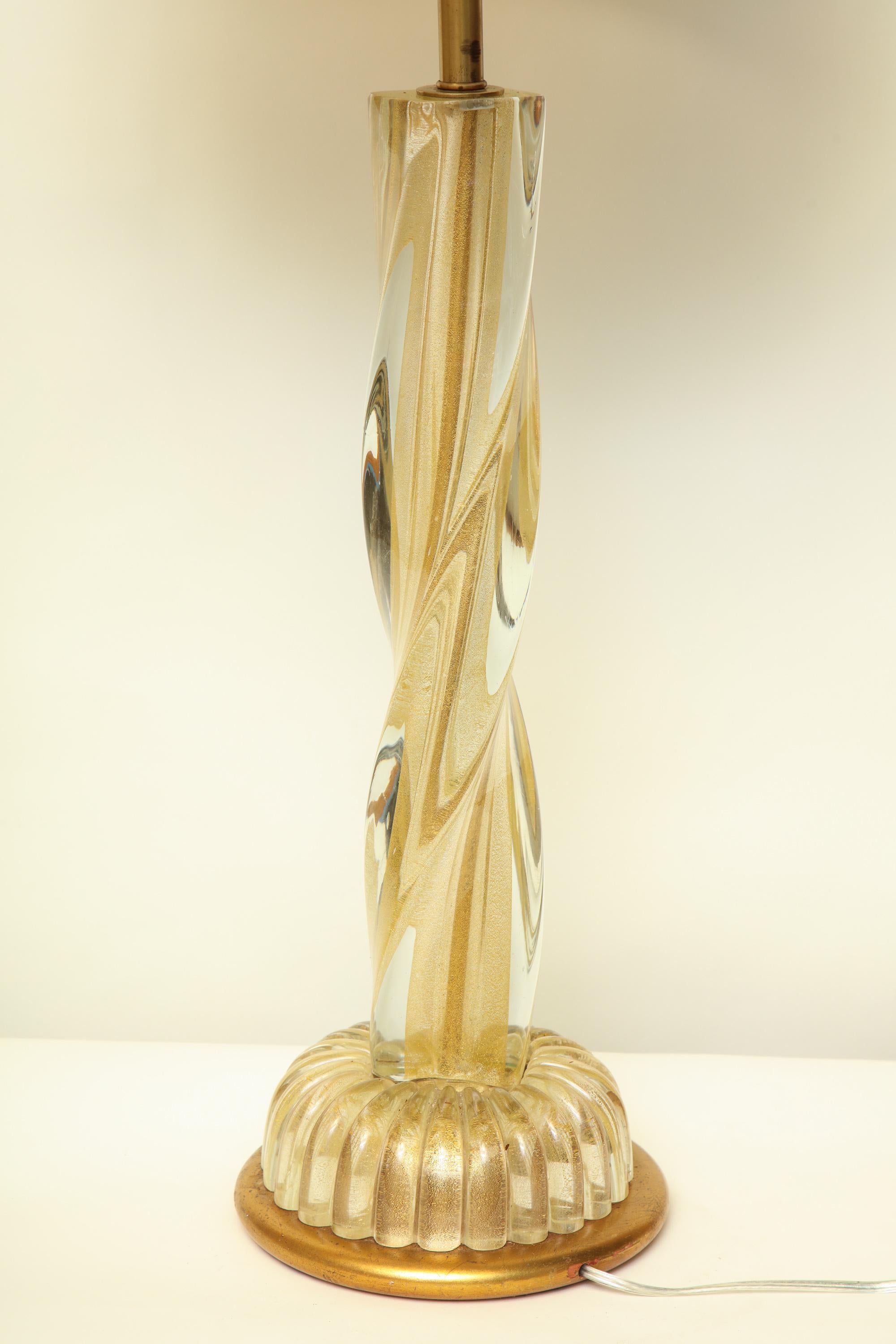 Seguso Table Lamp Murano Art Glass Mid-Century Modern, Italy, 1950s For Sale 5
