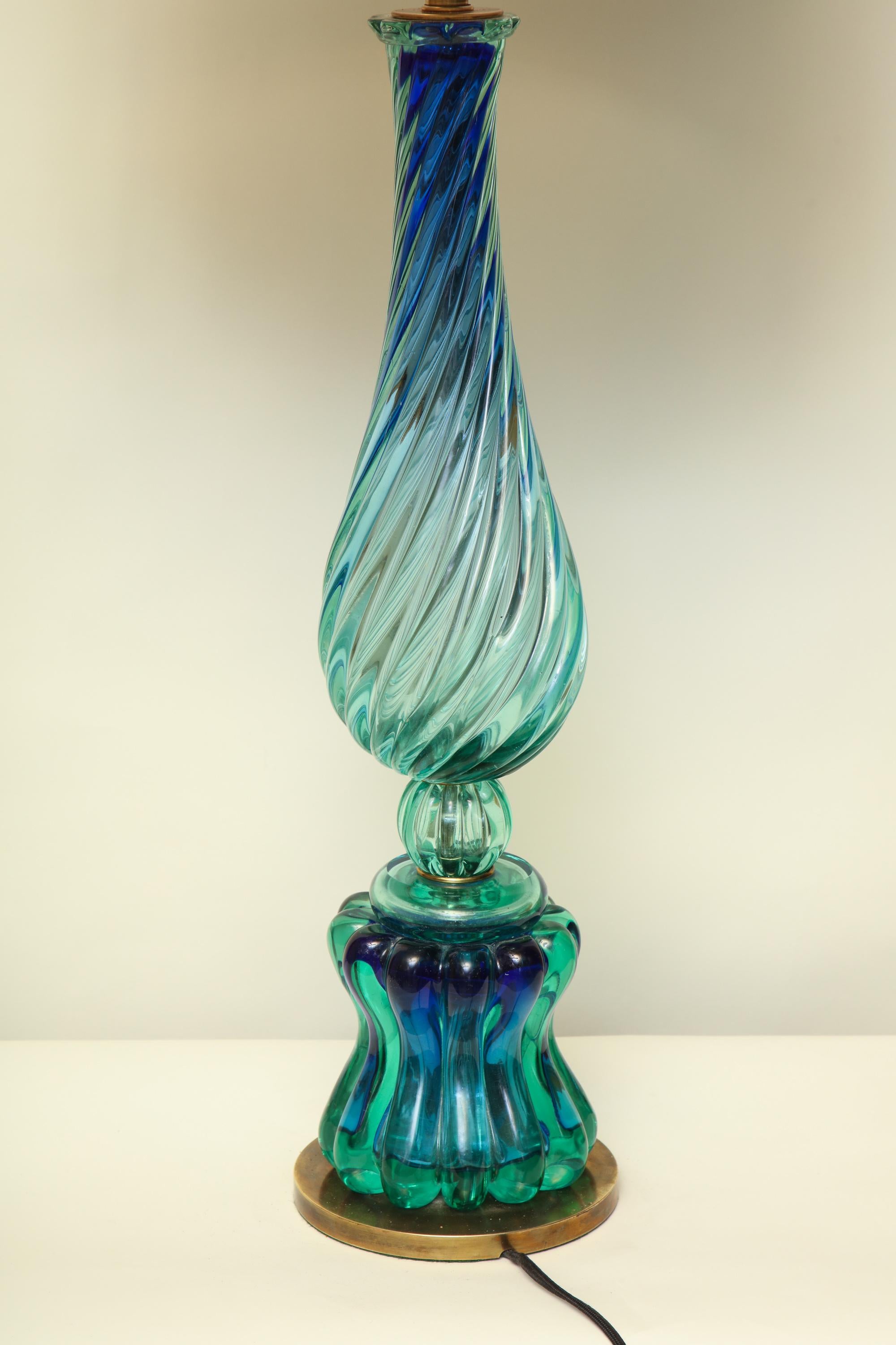 Seguso Table Lamp Murano Art Glass Mid-Century Modern Italy, 1950s For Sale 6