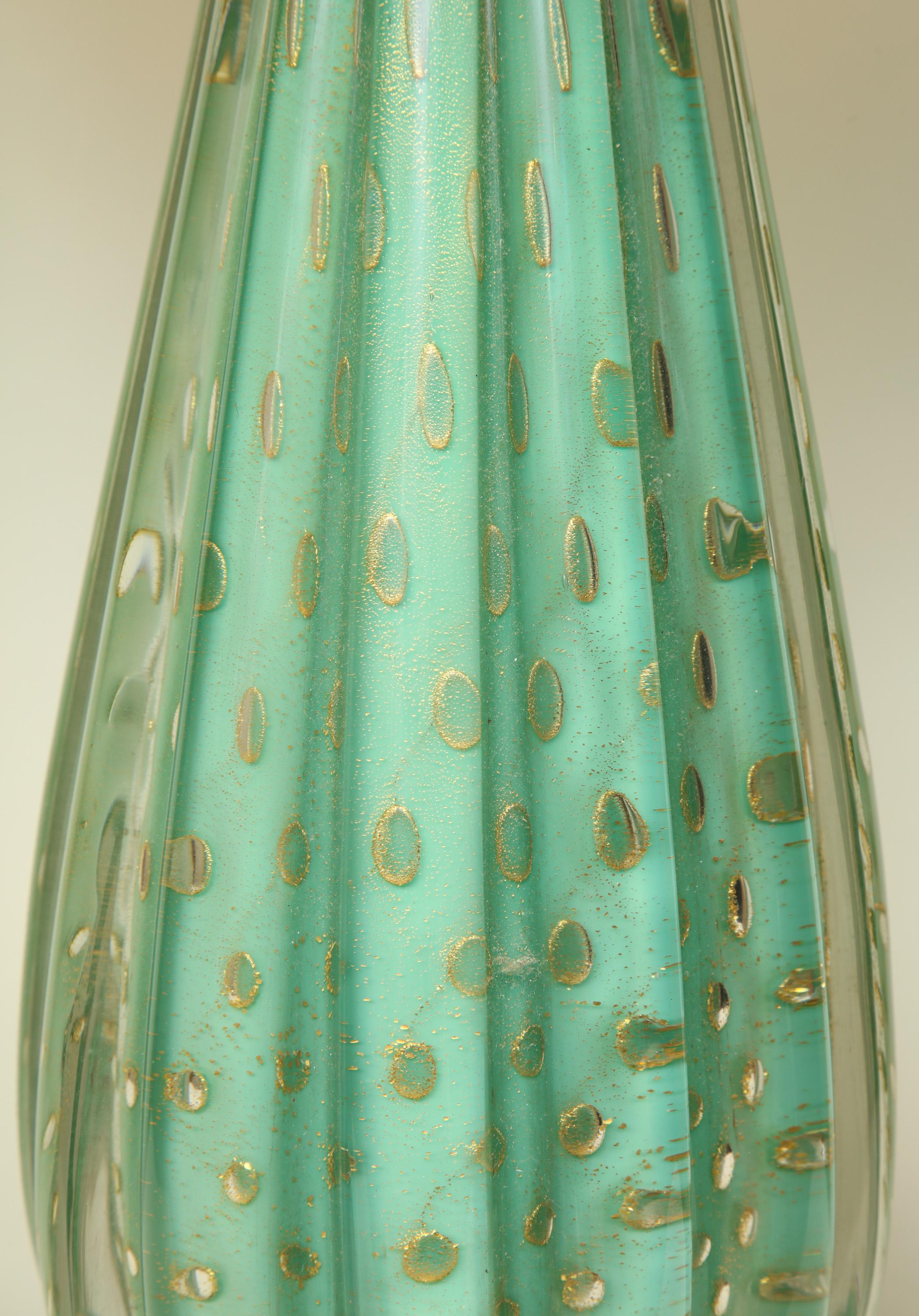 Italian Seguso Table Lamp Murano Art Glass Mid-Century Modern, Italy, 1950s For Sale