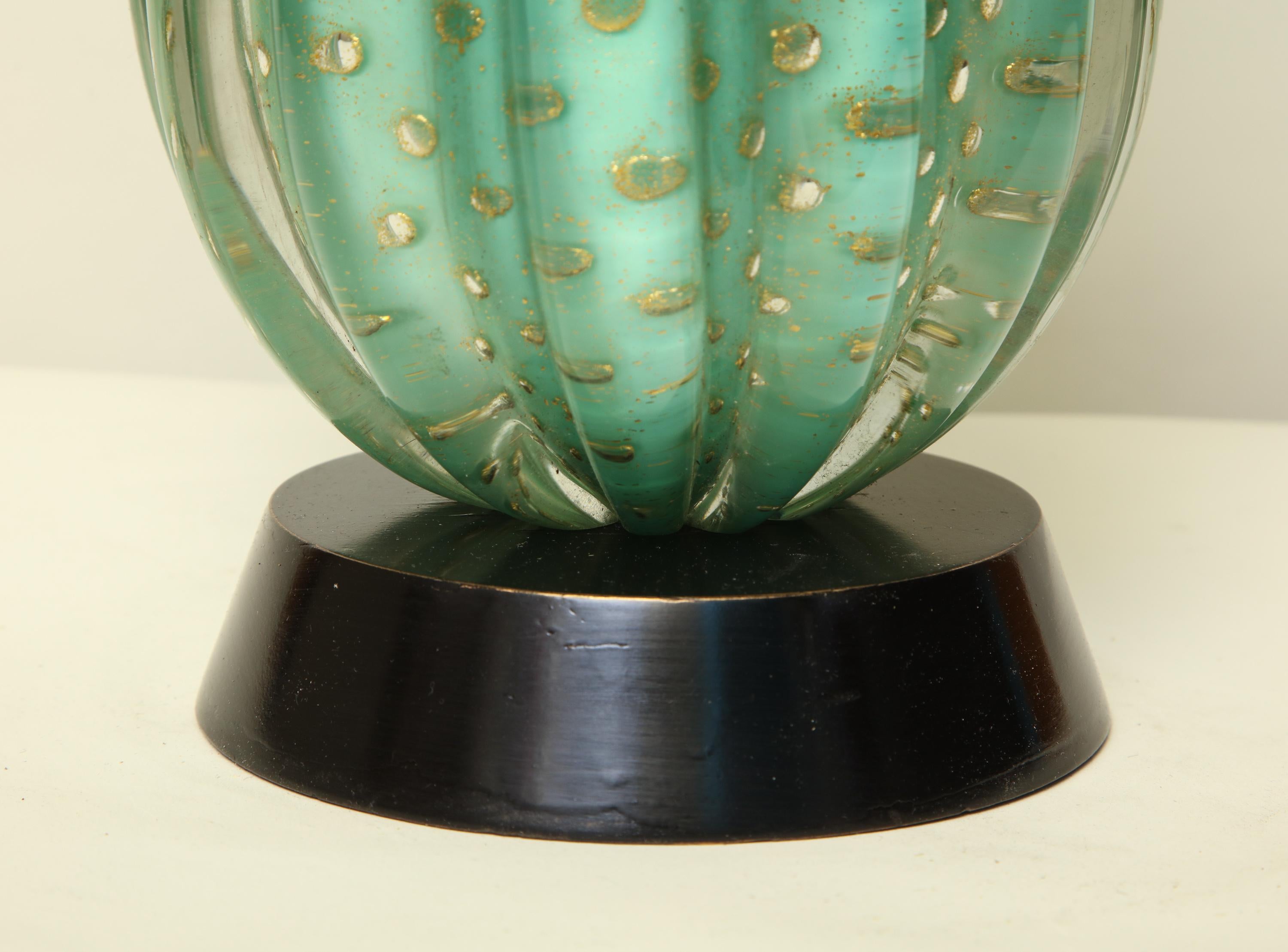 Hand-Crafted Seguso Table Lamp Murano Art Glass Mid-Century Modern, Italy, 1950s For Sale