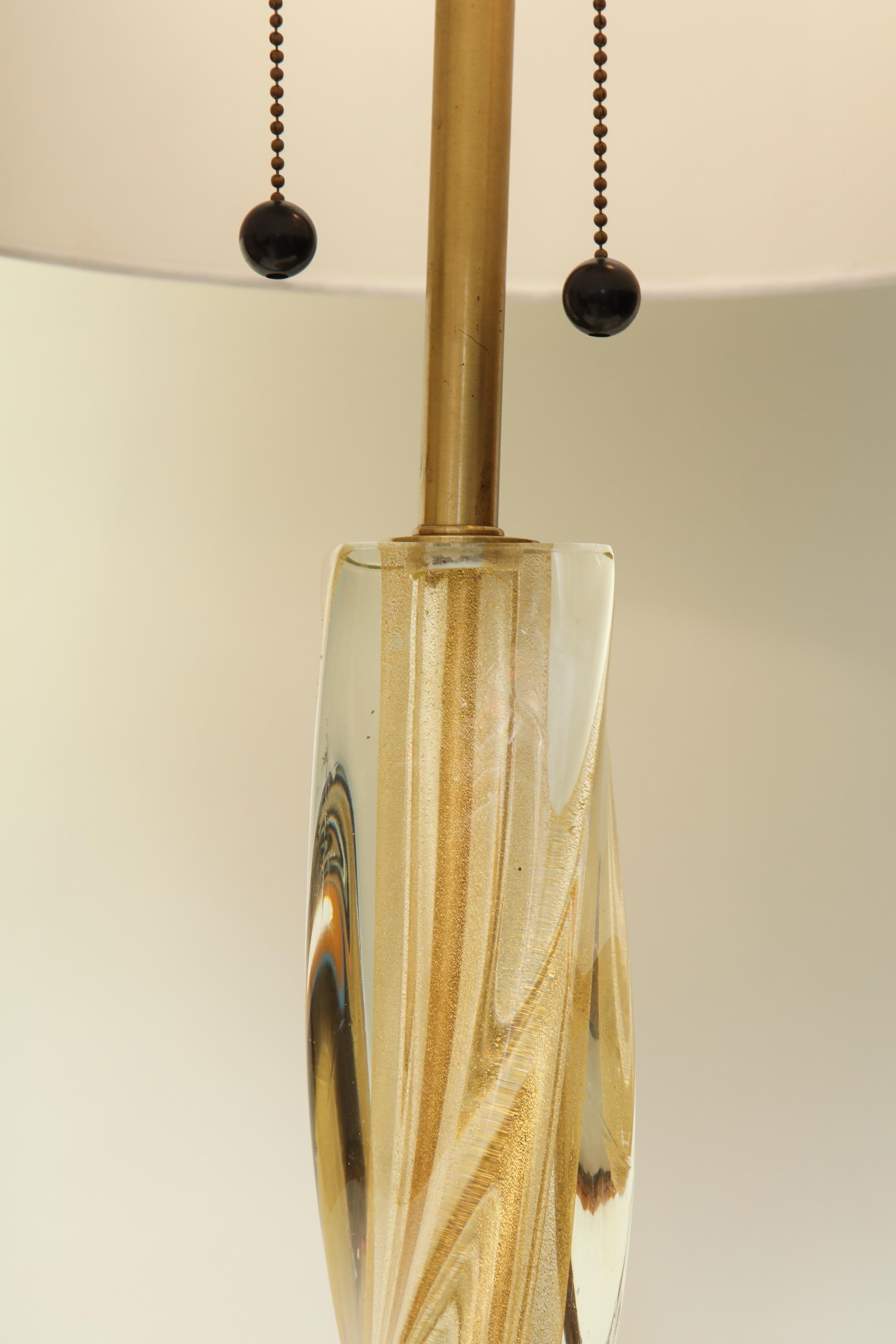Mid-20th Century Seguso Table Lamp Murano Art Glass Mid-Century Modern, Italy, 1950s For Sale