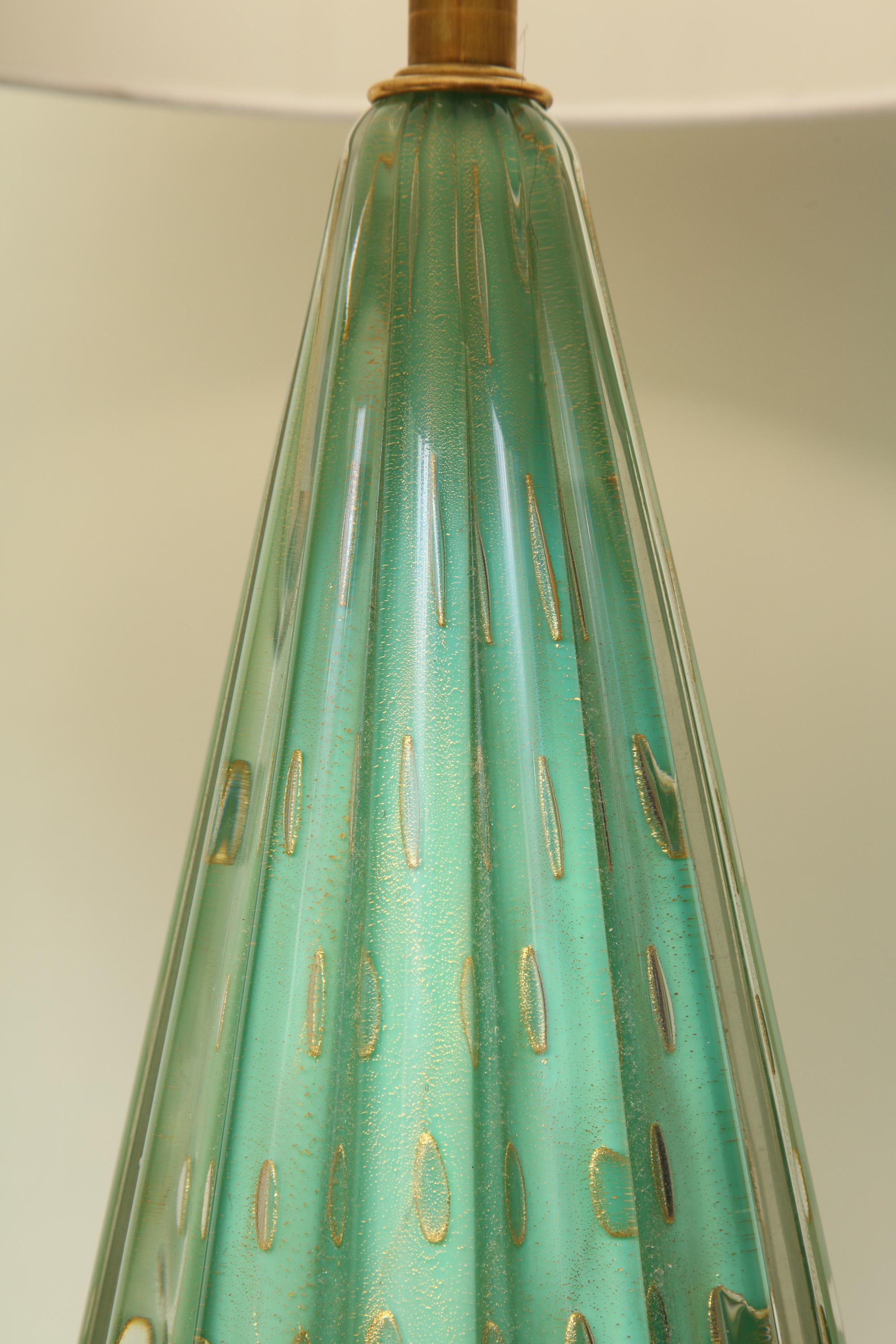 Seguso Table Lamp Murano Art Glass Mid-Century Modern, Italy, 1950s In Good Condition For Sale In New York, NY