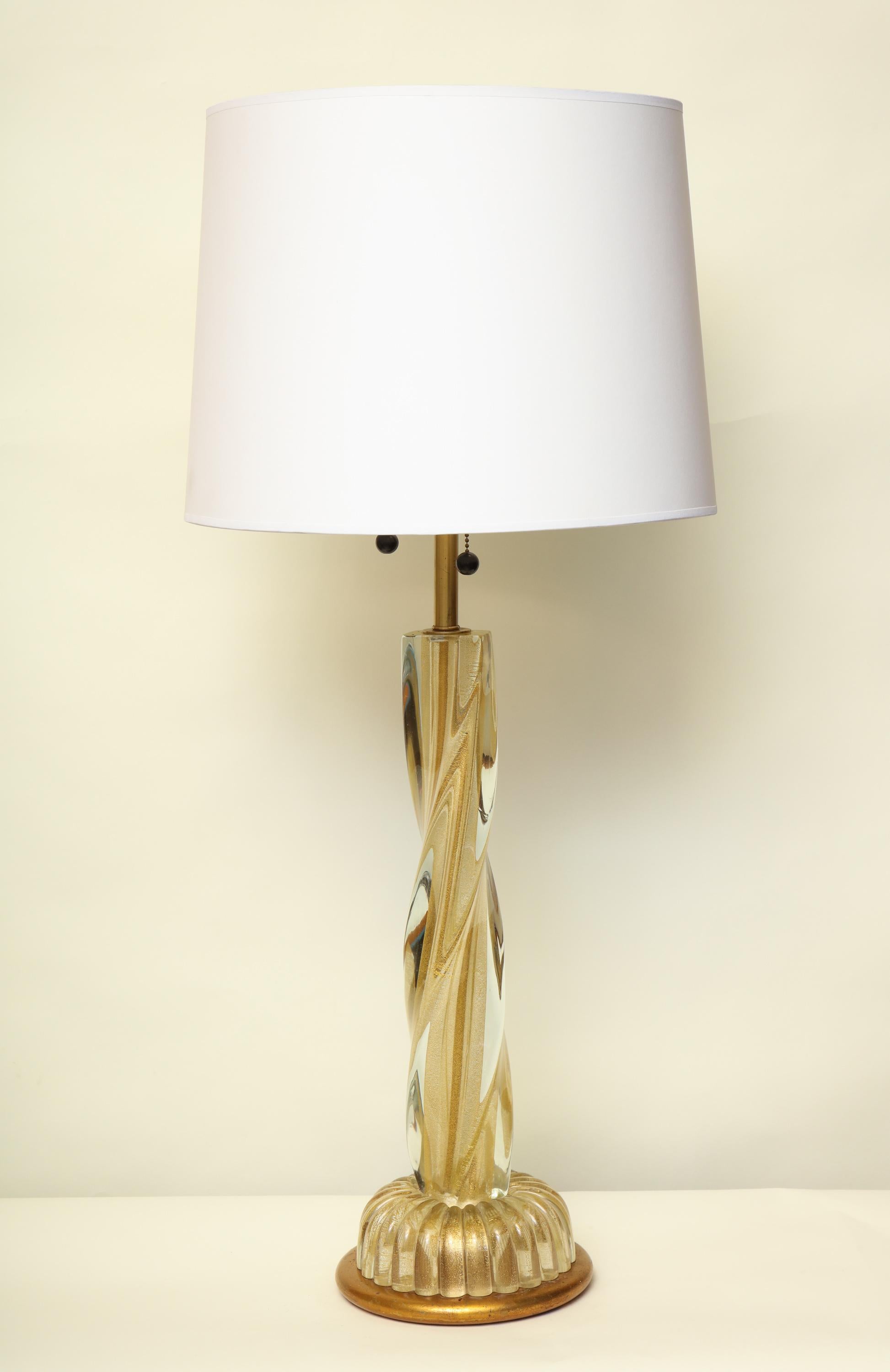 Seguso Table Lamp Murano Art Glass Mid-Century Modern, Italy, 1950s For Sale 1