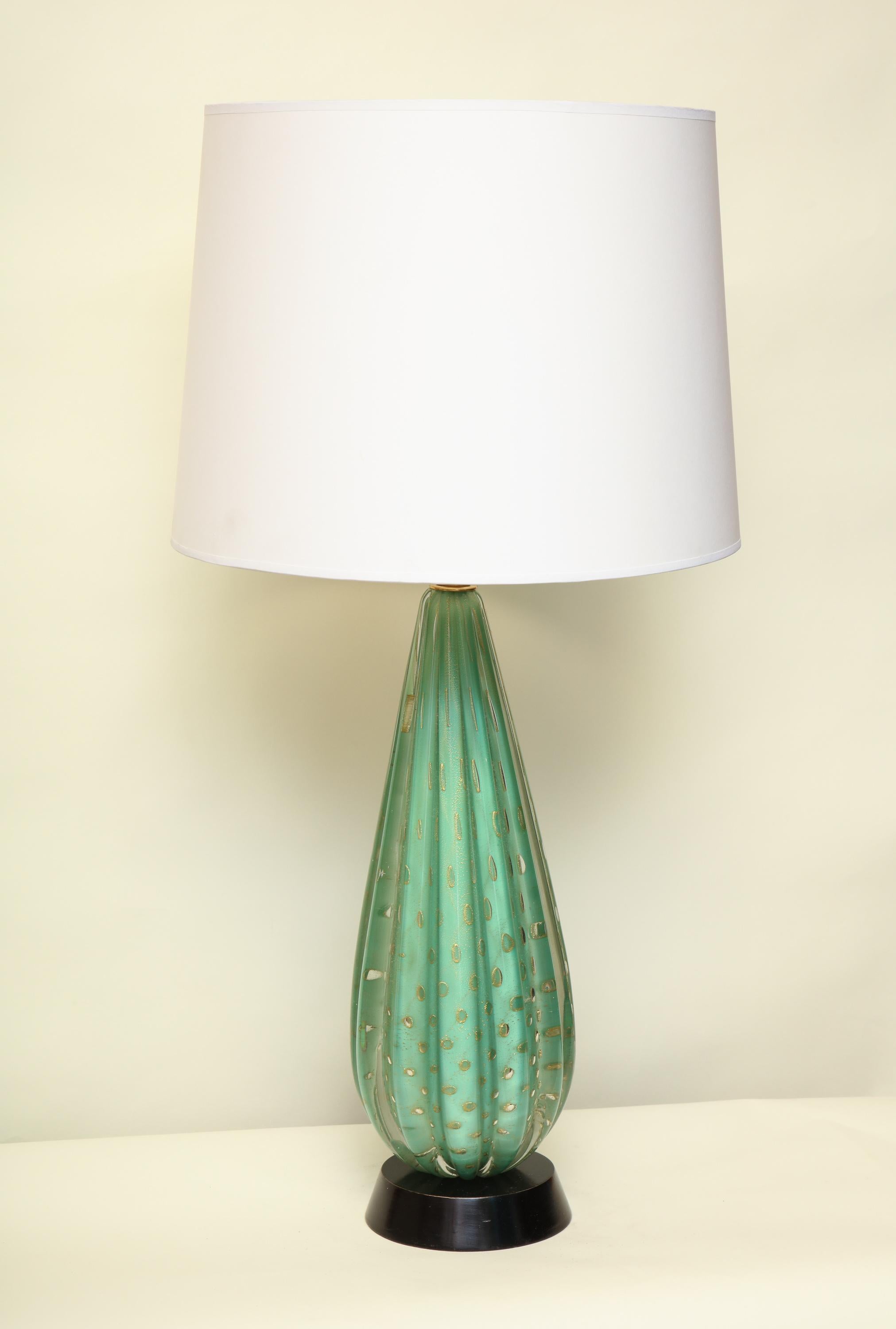 Seguso Table Lamp Murano Art Glass Mid-Century Modern, Italy, 1950s For Sale 1