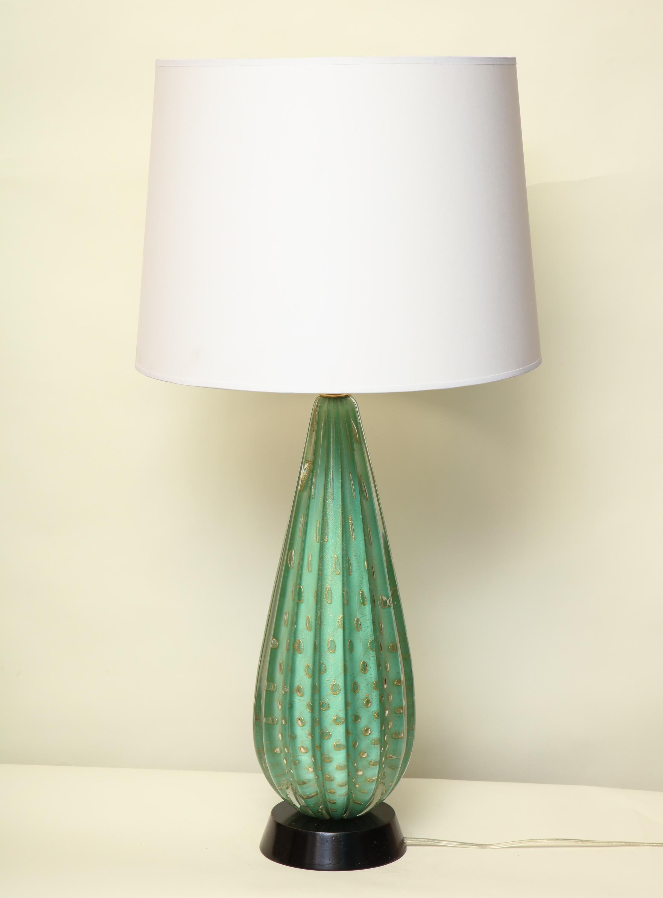 Seguso Table Lamp Murano Art Glass Mid-Century Modern, Italy, 1950s For Sale 2