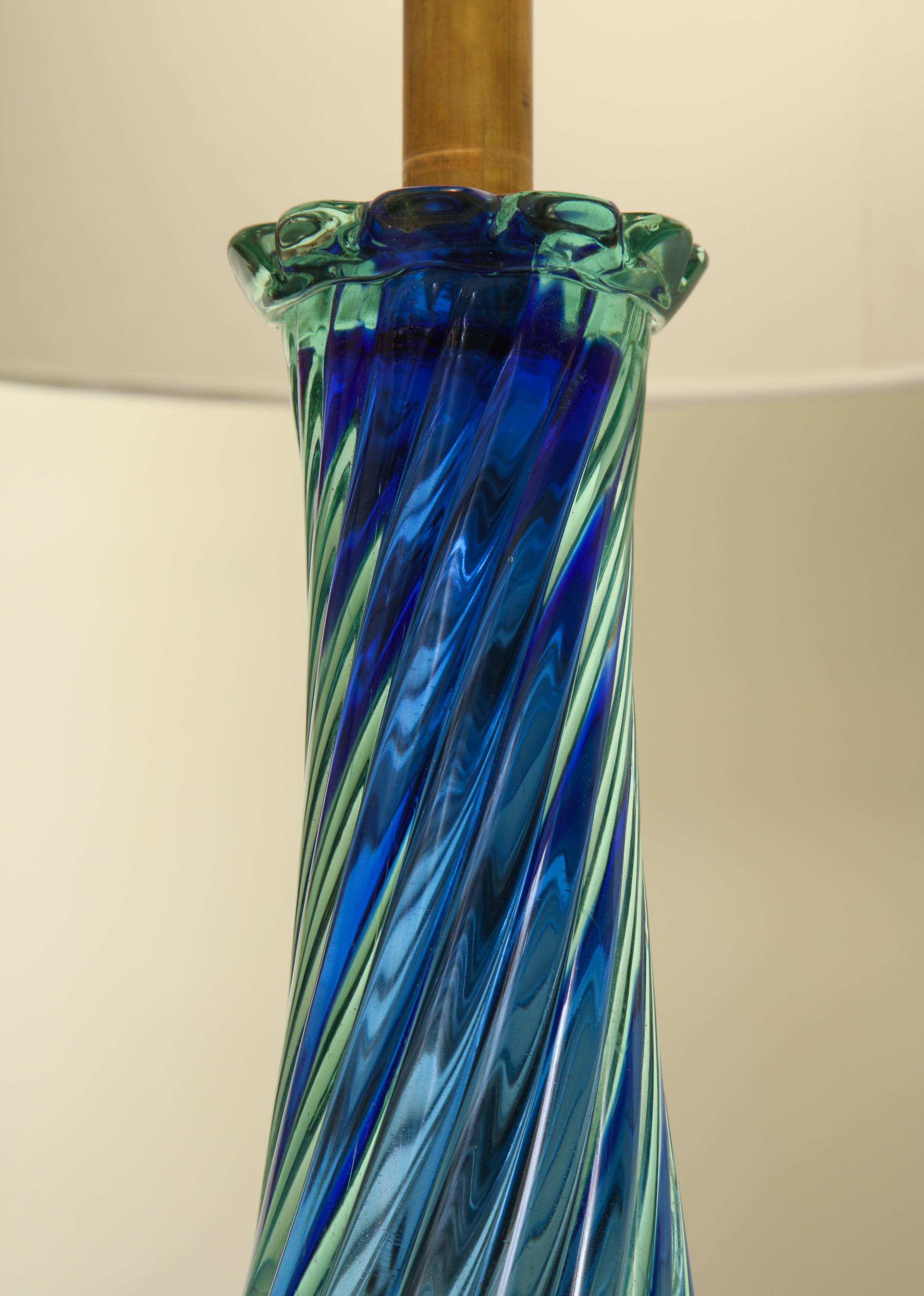 Seguso Table Lamp Murano Art Glass Mid-Century Modern Italy, 1950s For Sale 2