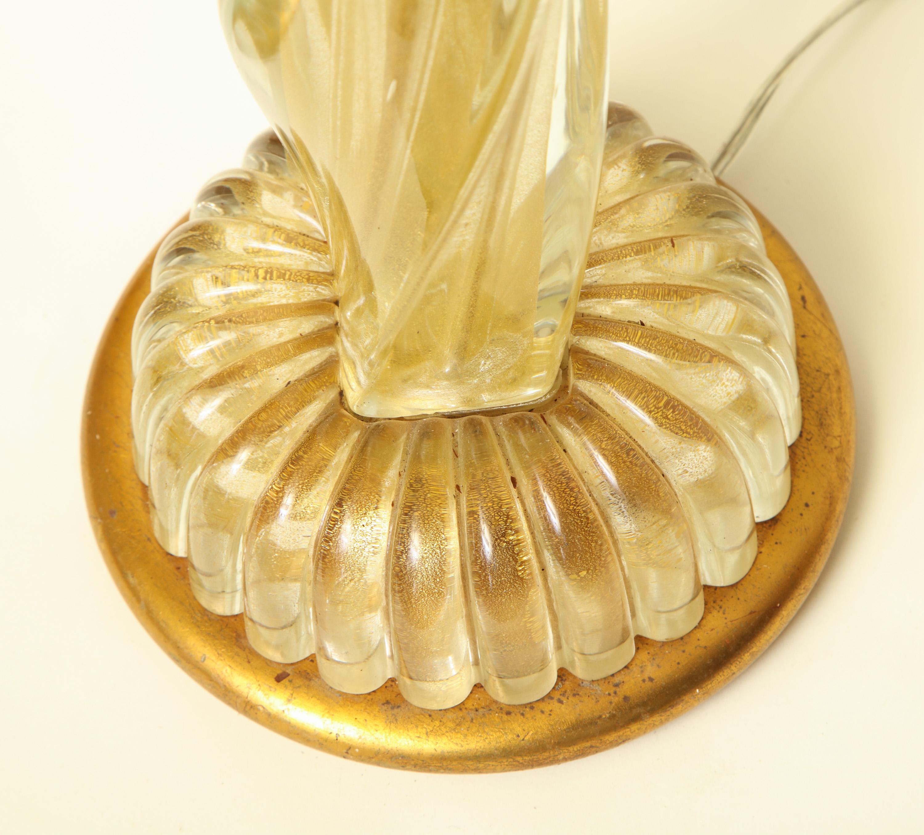 Seguso Table Lamp Murano Art Glass Mid-Century Modern, Italy, 1950s For Sale 3