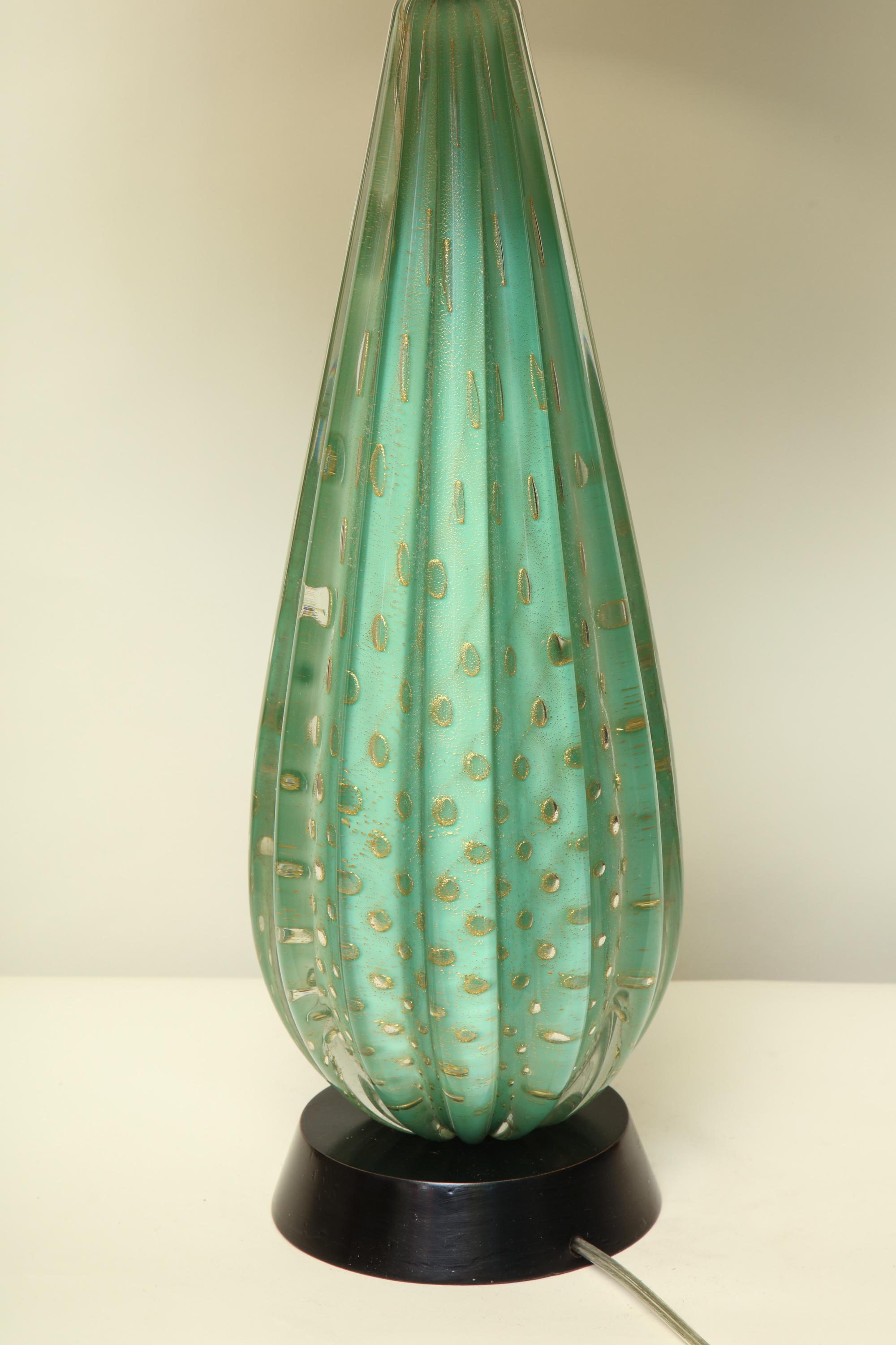 Seguso Table Lamp Murano Art Glass Mid-Century Modern, Italy, 1950s For Sale 3
