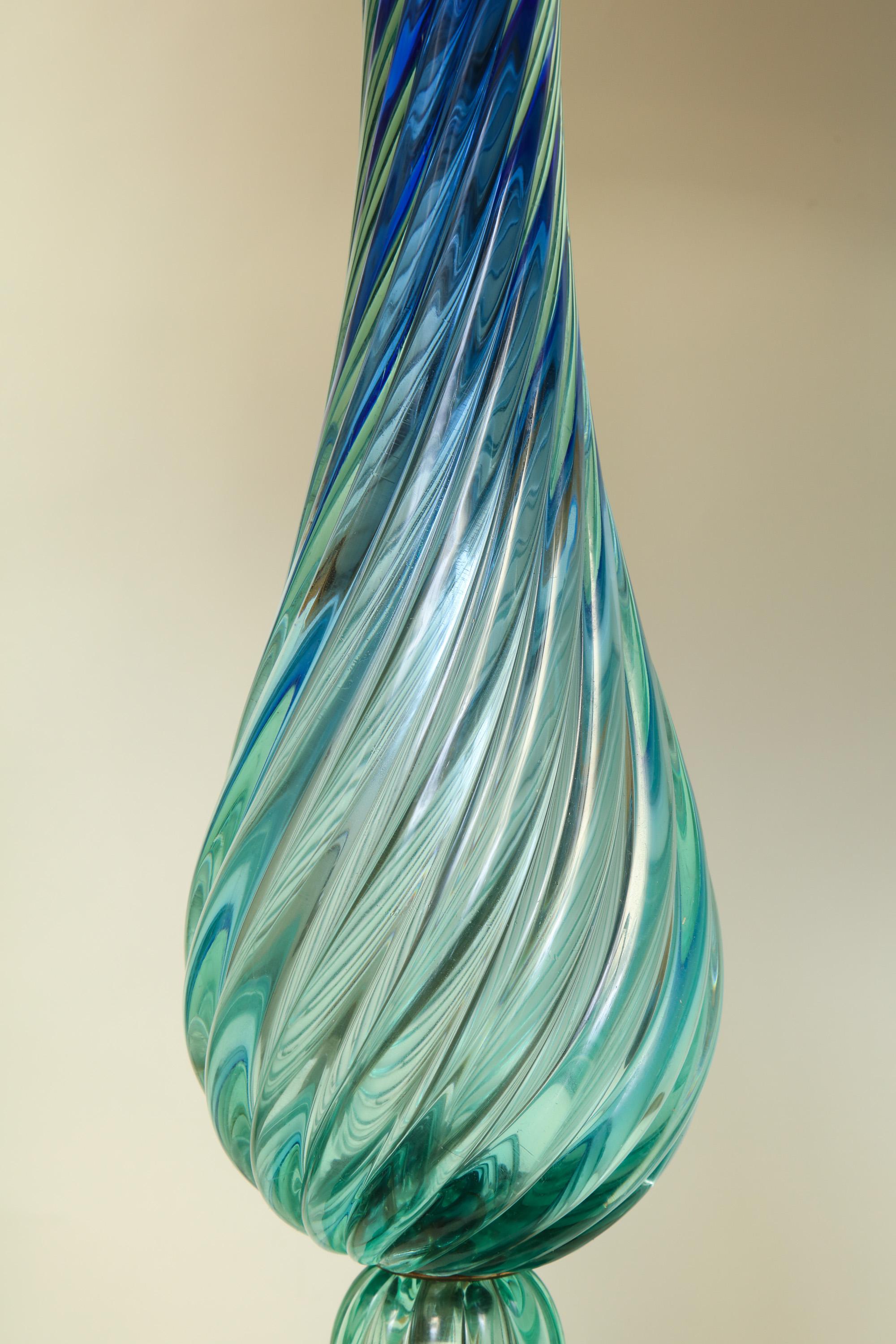 Seguso Table Lamp Murano Art Glass Mid-Century Modern Italy, 1950s For Sale 3