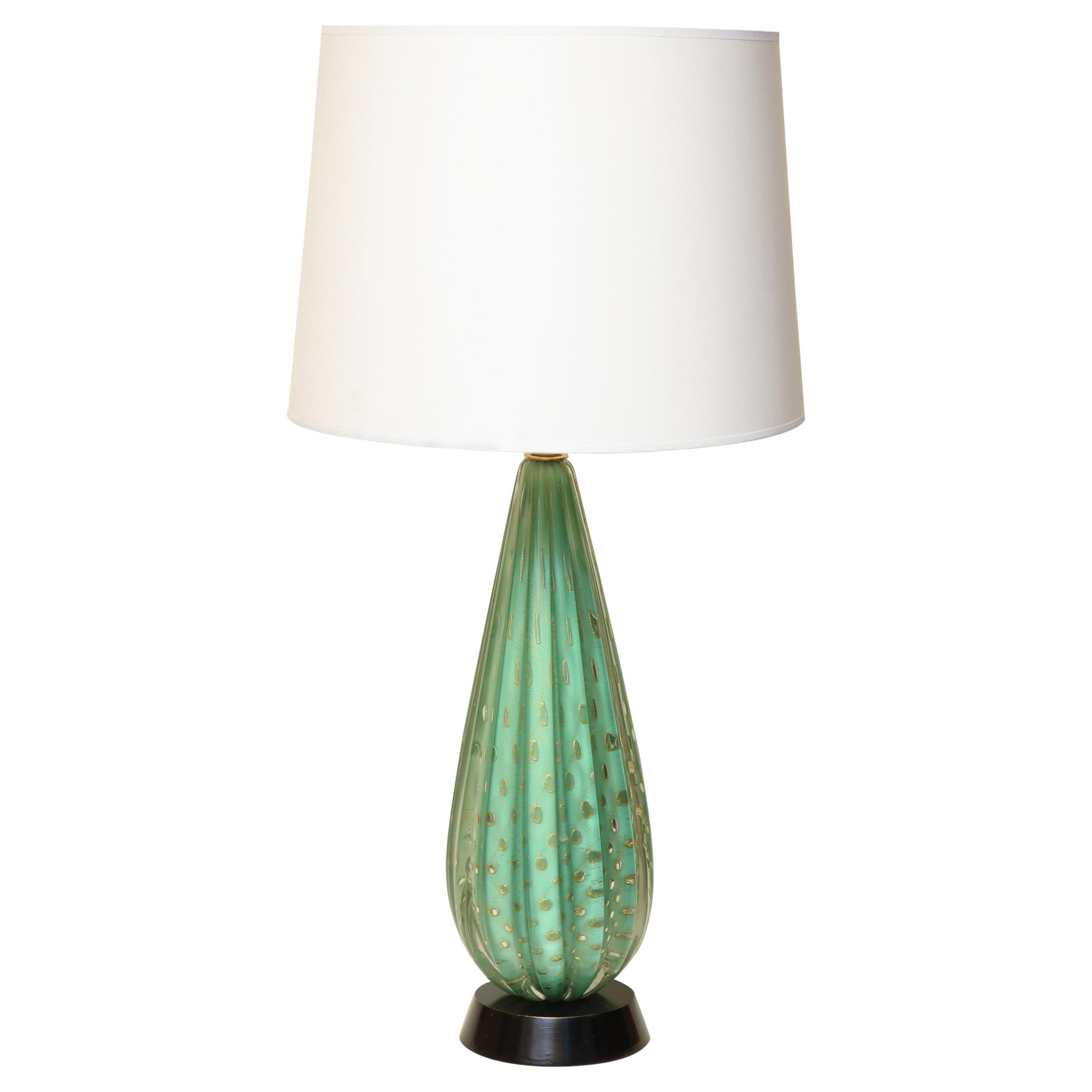 Seguso Table Lamp Murano Art Glass Mid-Century Modern, Italy, 1950s For Sale