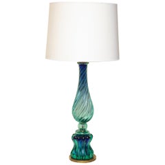 Seguso Table Lamp Murano Art Glass Mid-Century Modern Italy, 1950s