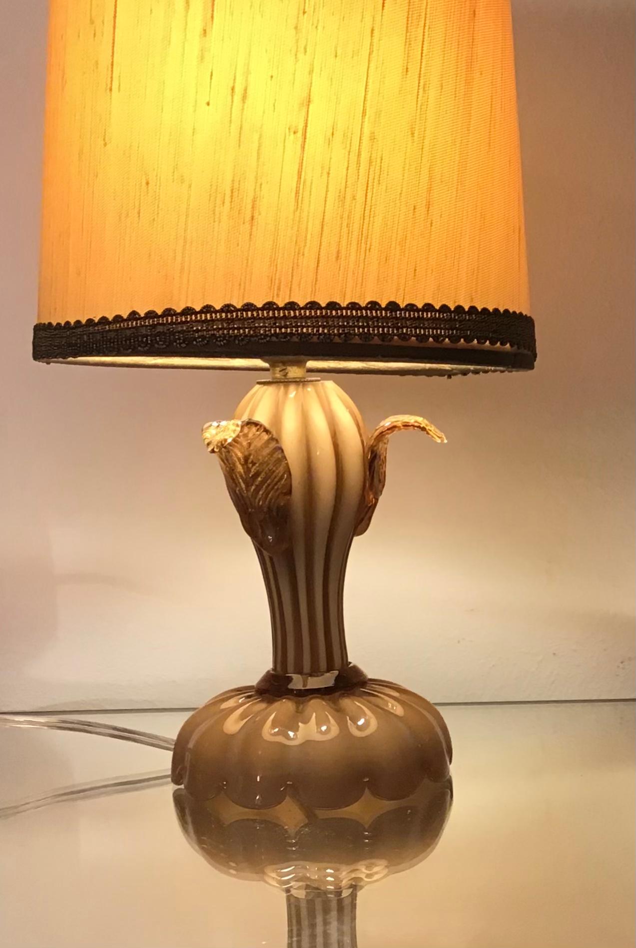 Art Deco Seguso Table Lamp Murano Glass, 1930, Italy For Sale