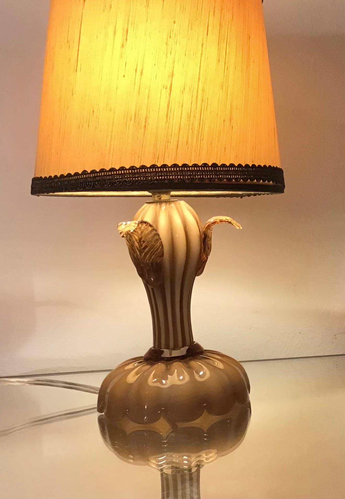 Italian Seguso Table Lamp Murano Glass, 1930, Italy For Sale