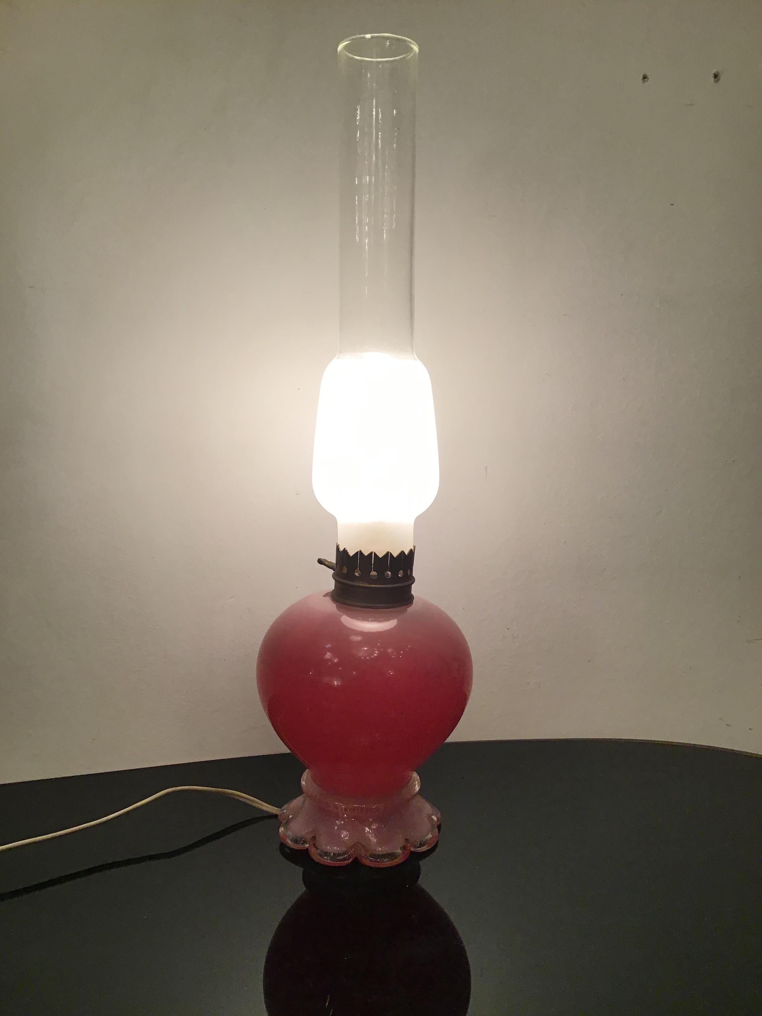 Lampada da tavolo Seguso Vetro di Murano Ottone 1950 Italia in vendita 4