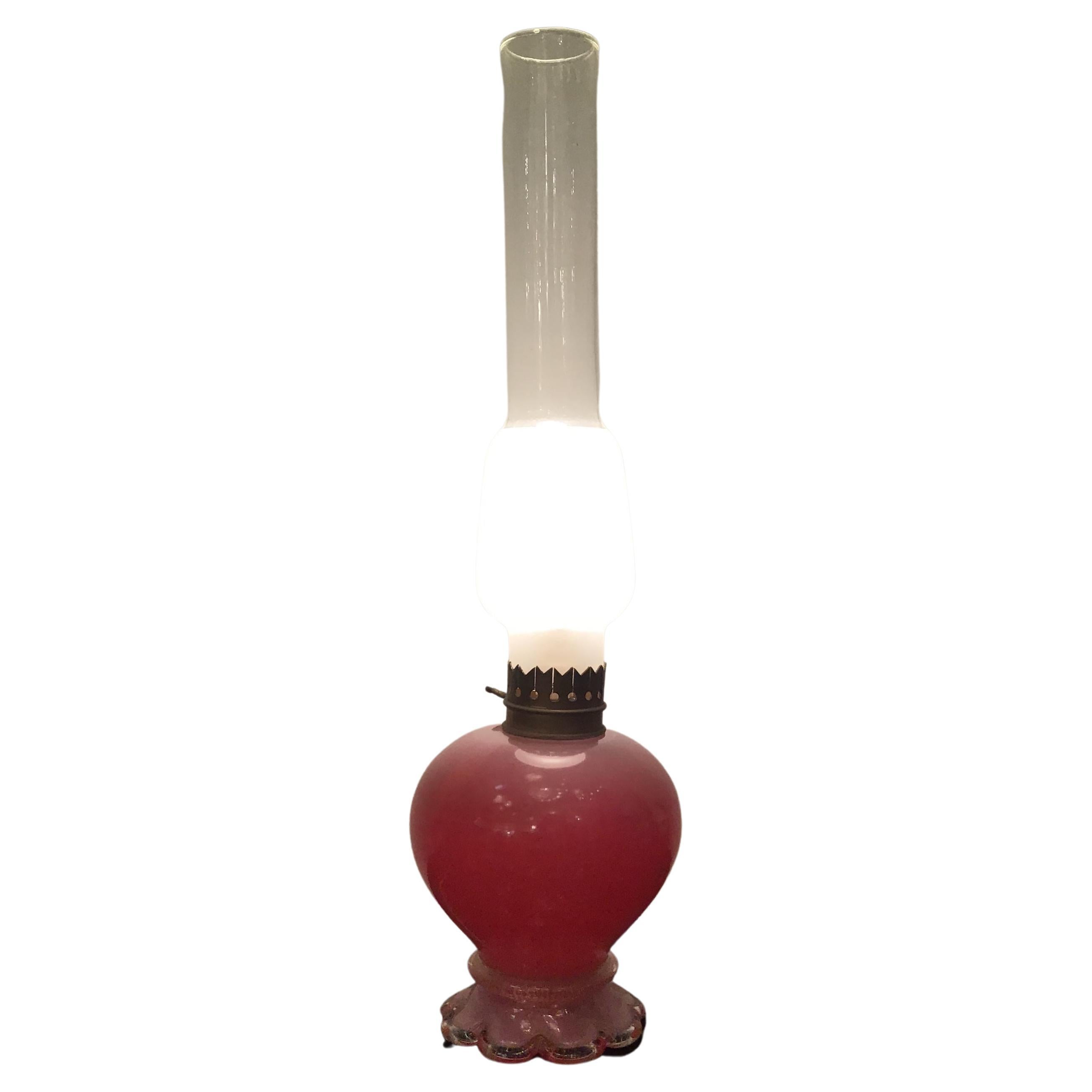 Seguso-Tischlampe aus Muranoglas und Messing, Italien 1950