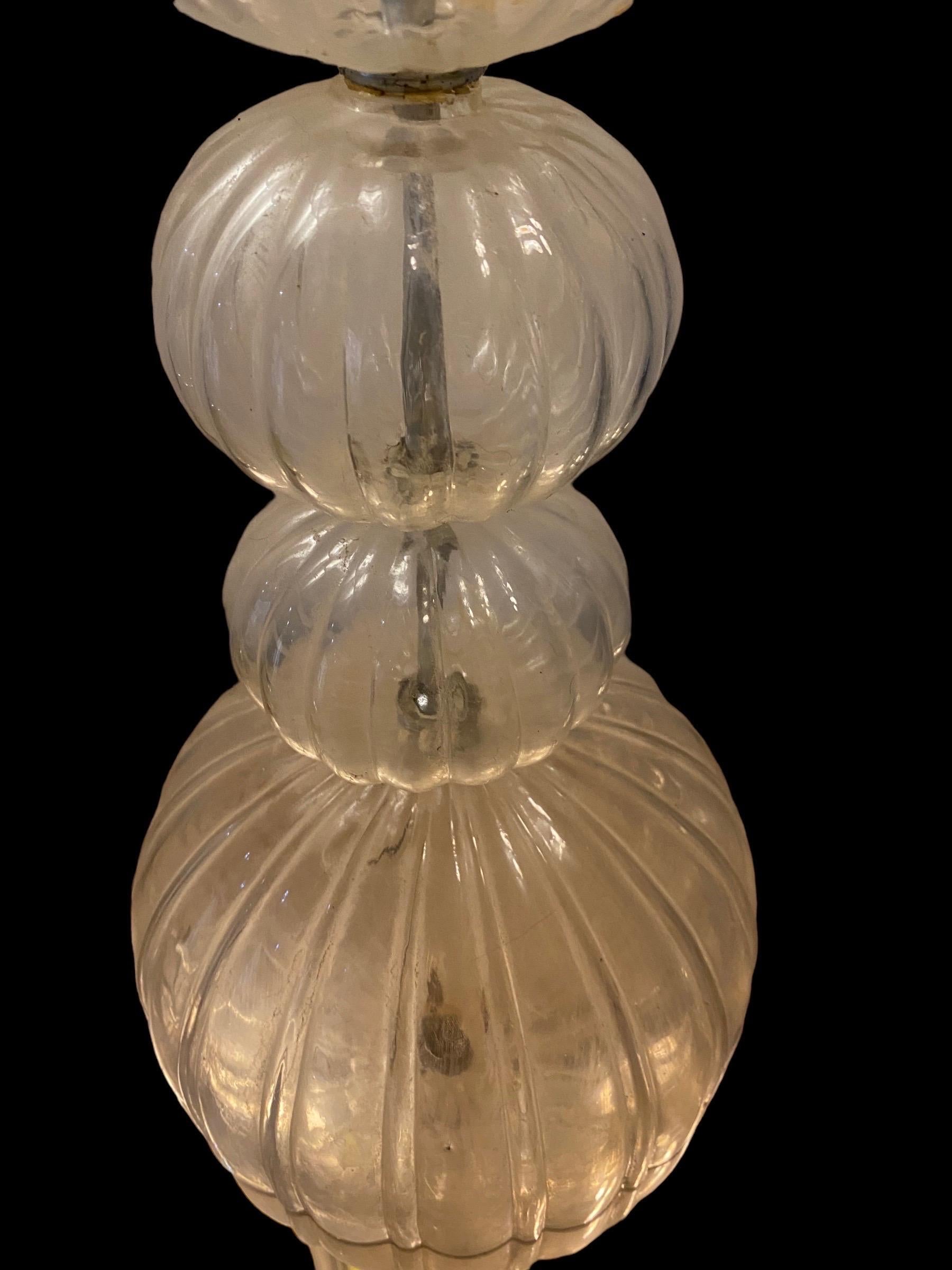 Italian Seguso Table lamp Murano Glass, Italy, 1970 For Sale