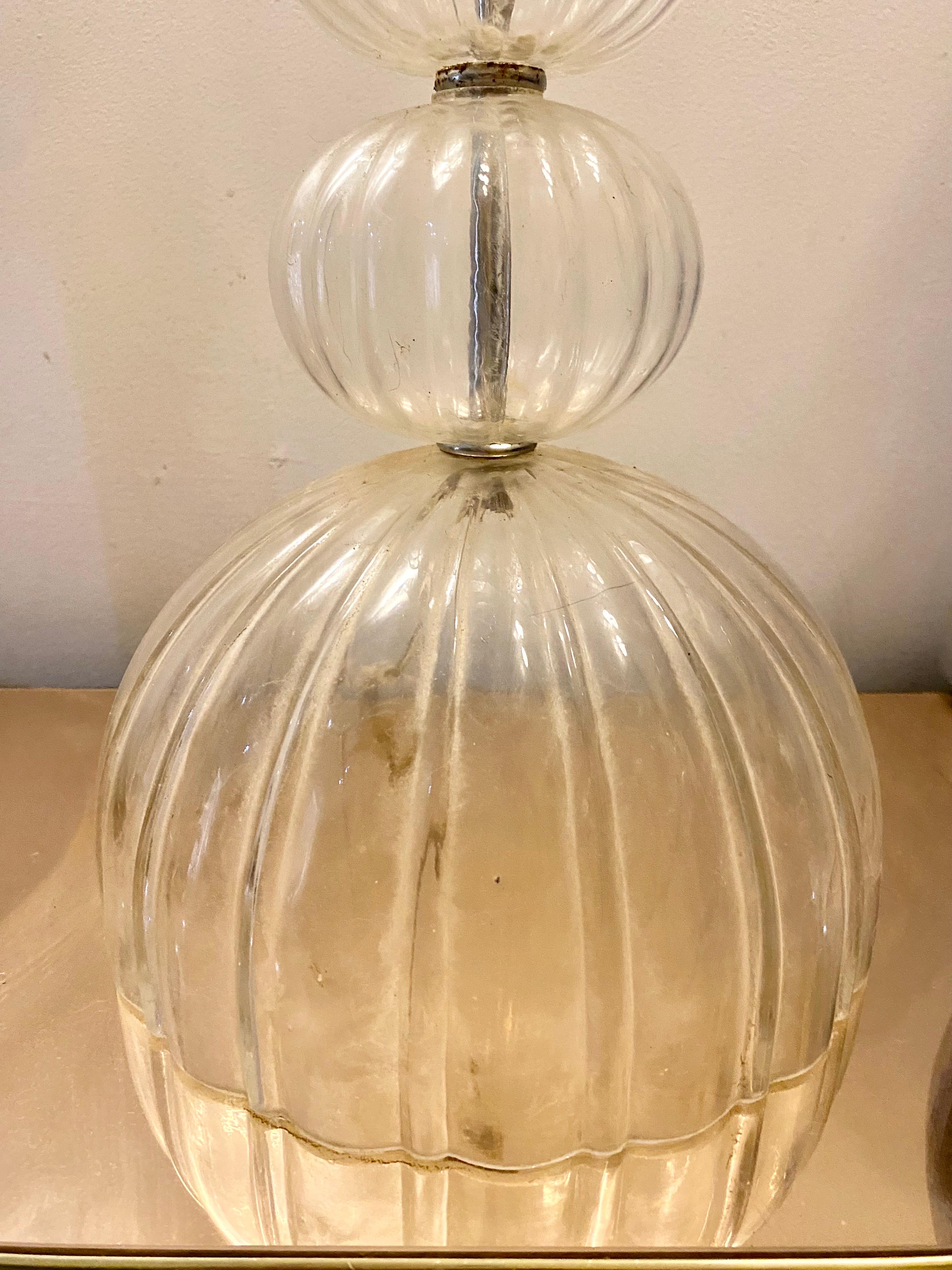 Late 20th Century Seguso Table lamp Murano Glass, Italy, 1970 For Sale