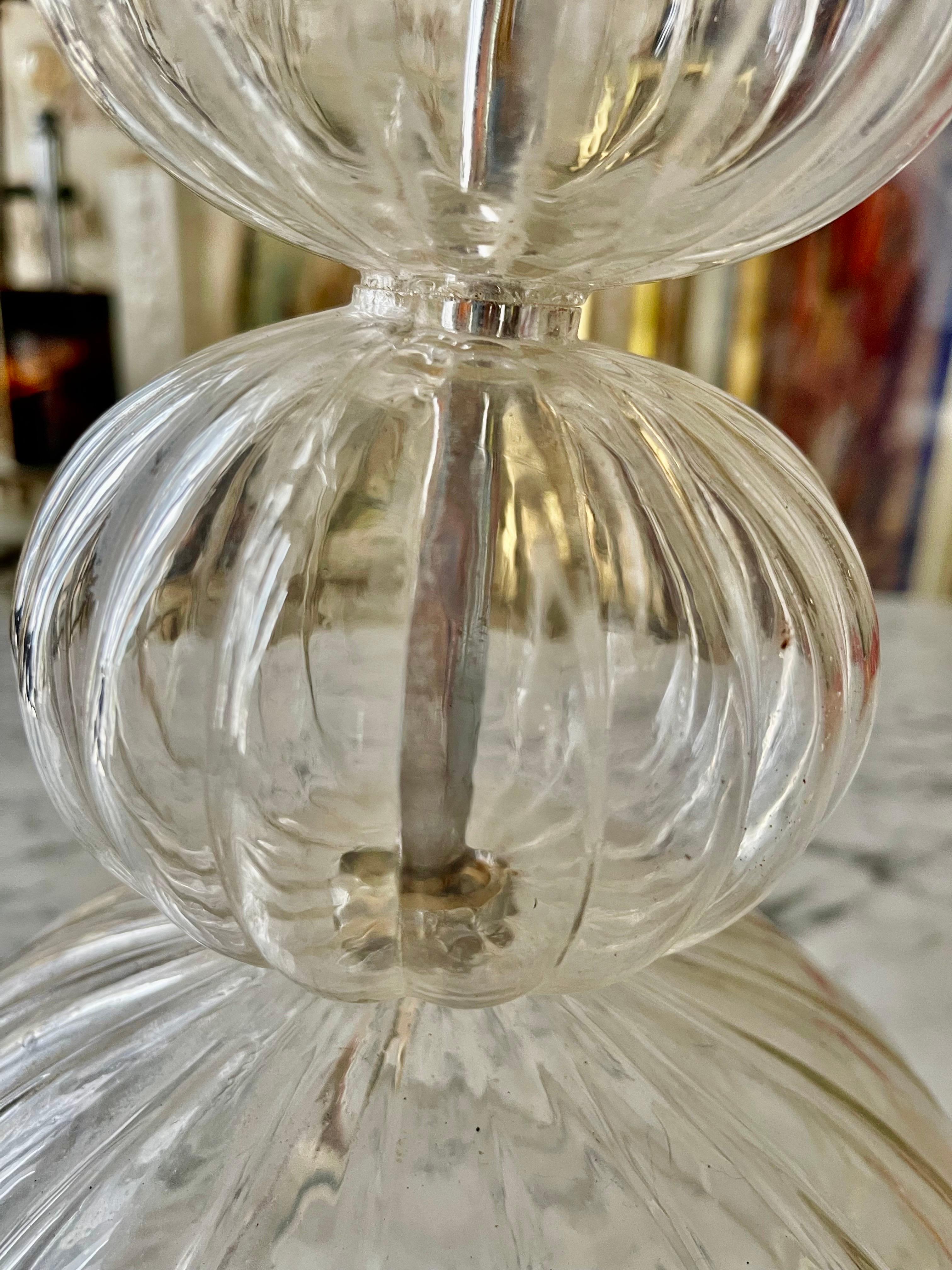 Seguso Lámpara de sobremesa de cristal de Murano, Italia, 1970 finales del siglo XX en venta