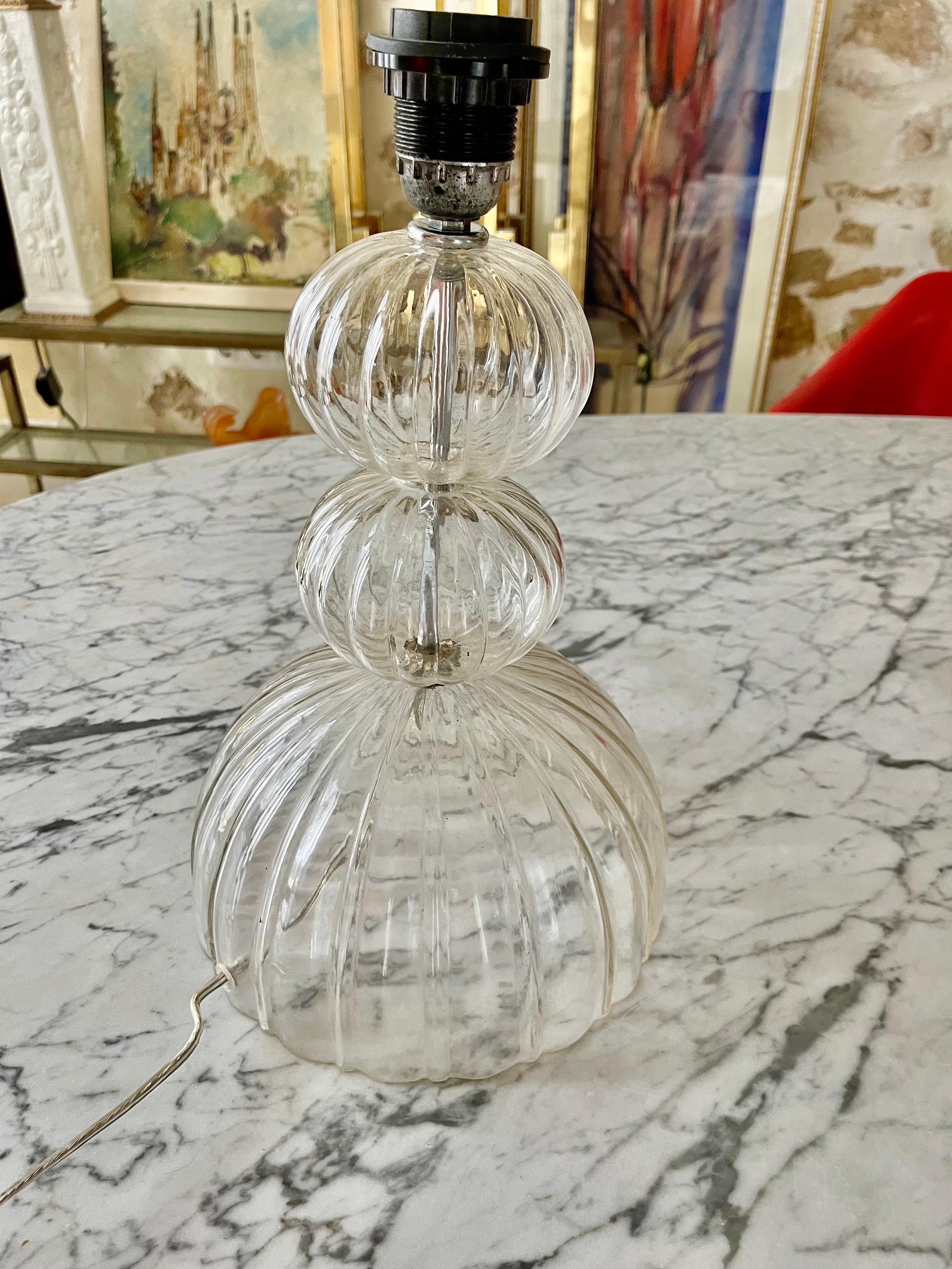 Seguso Lámpara de sobremesa de cristal de Murano, Italia, 1970 en venta 1