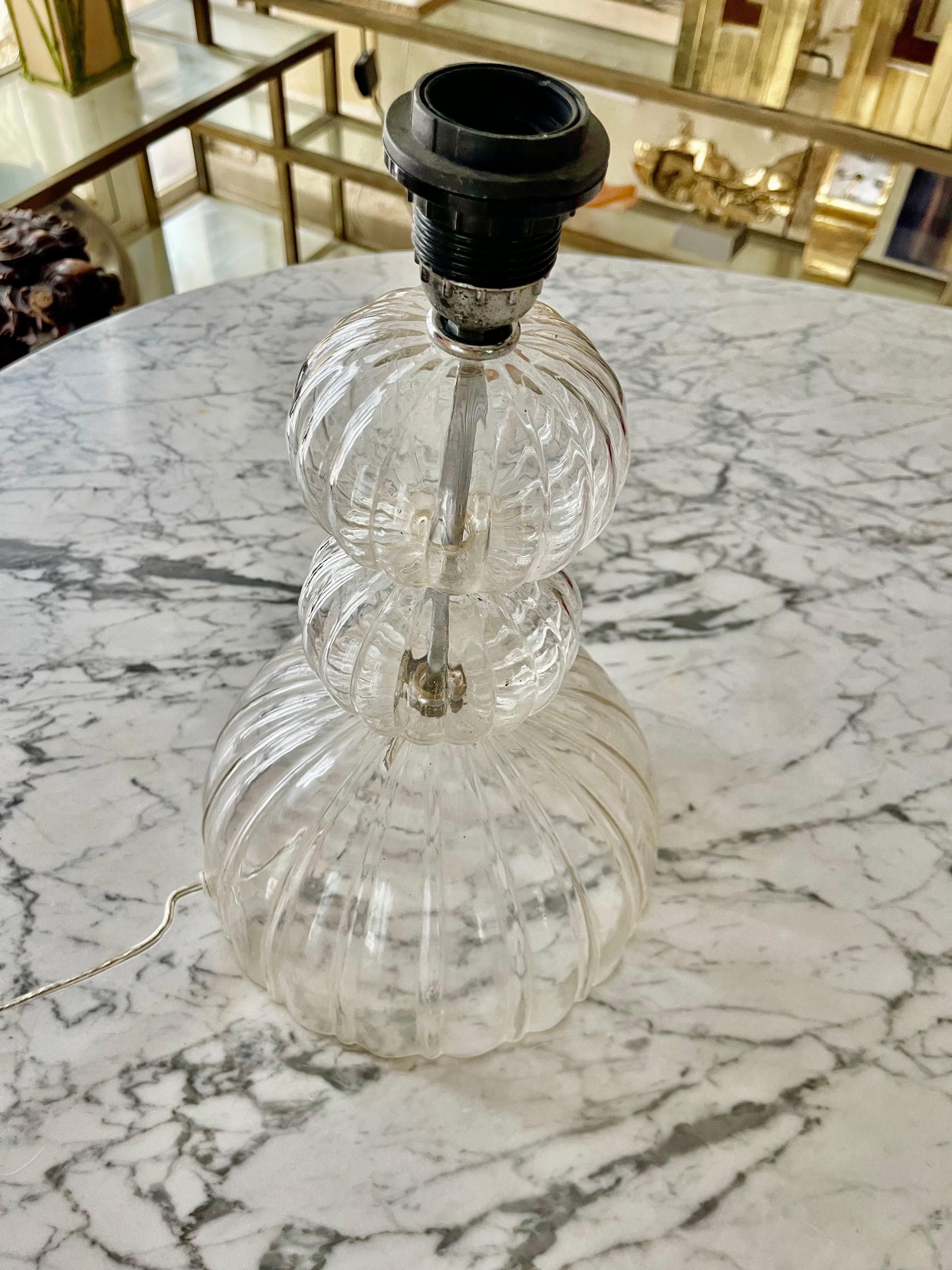 Seguso Lámpara de sobremesa de cristal de Murano, Italia, 1970 en venta 2