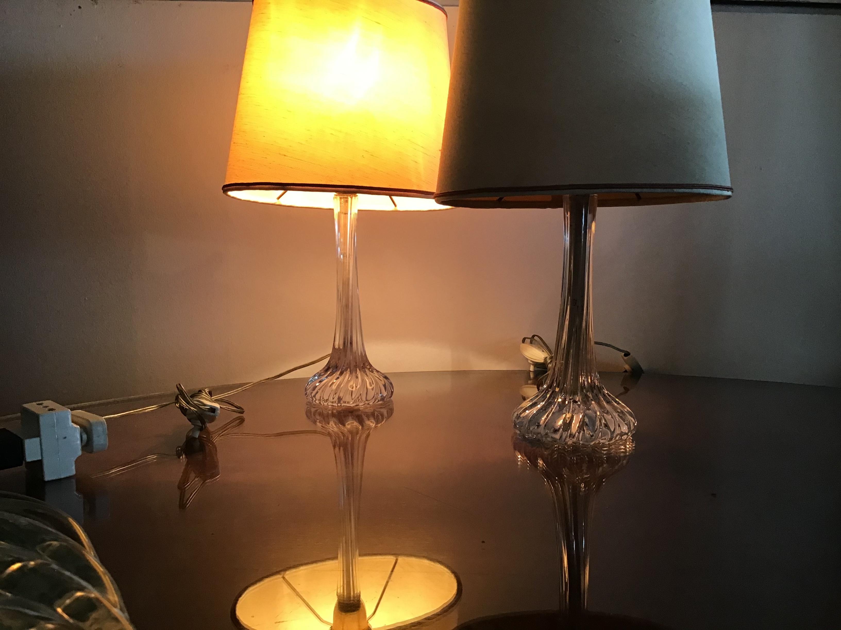 Other Seguso Table Lamps Murano Glass, 1950, Italy