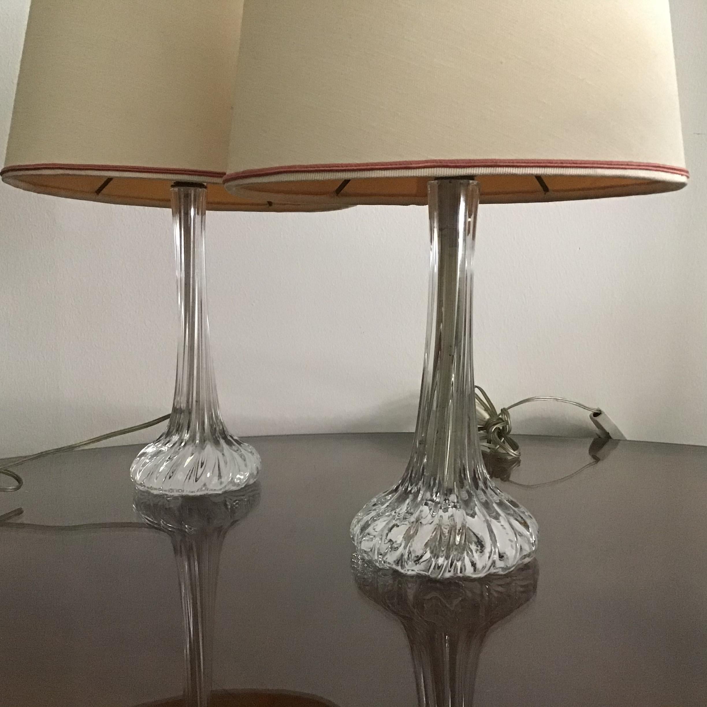 Seguso Table Lamps Murano Glass, 1950, Italy 2