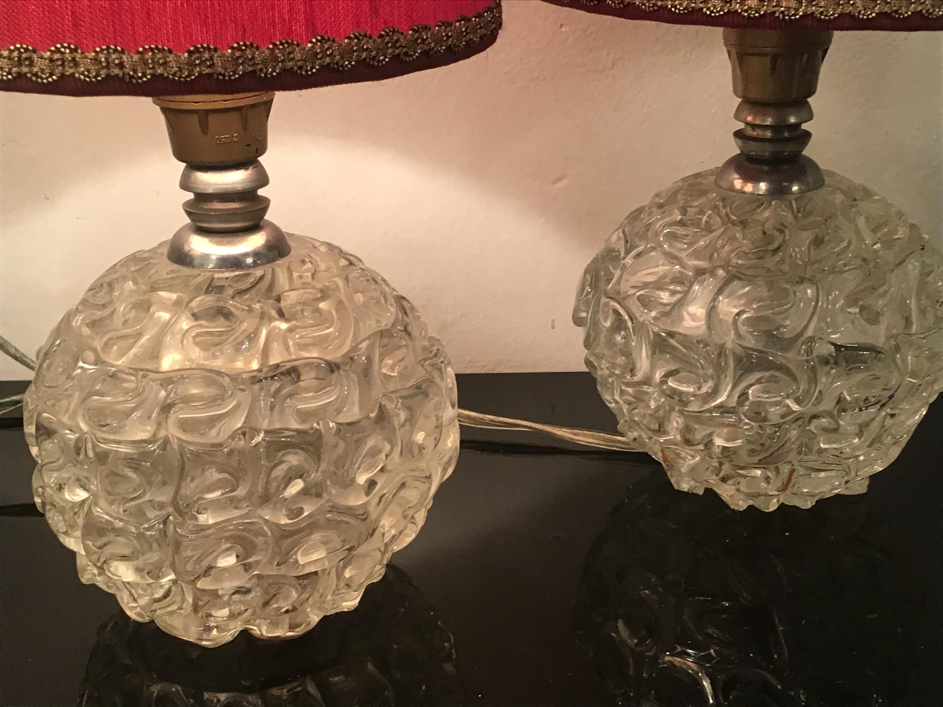 Pair of Seguso Table Lamps 