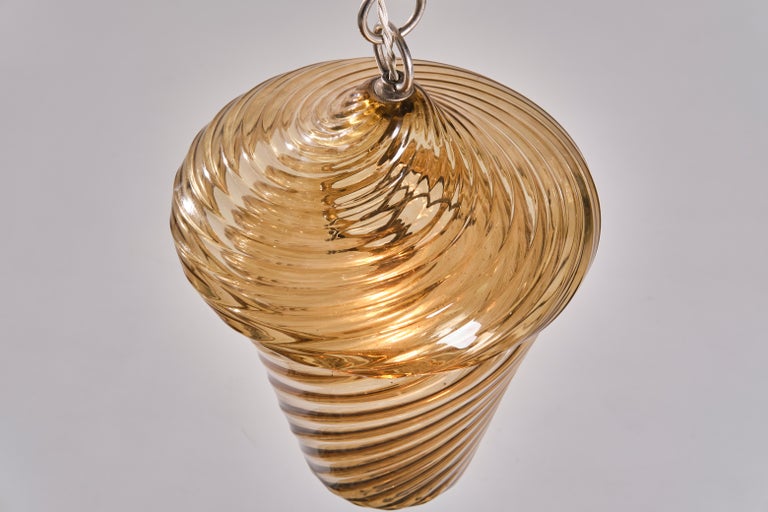 Seguso Two Murano Glass Chandeliers, Italian Design, 1940s For Sale at