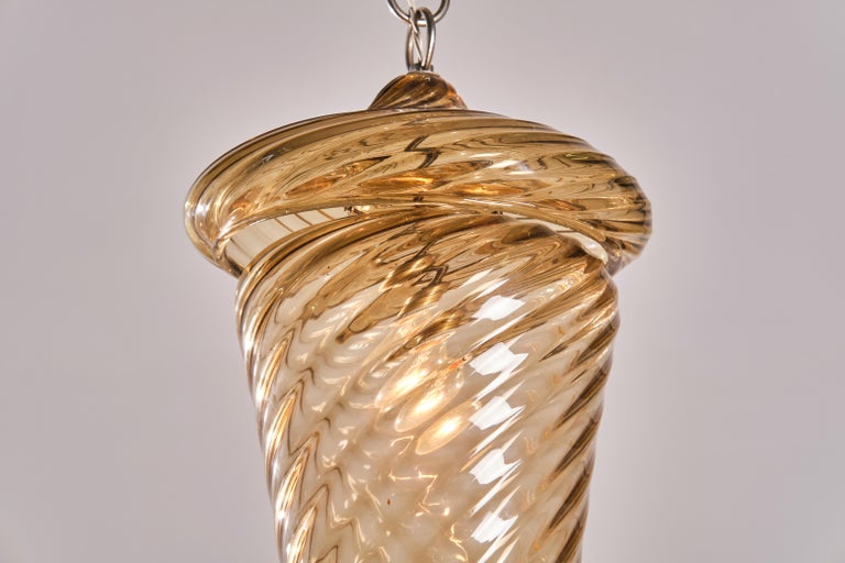 Seguso Two Murano Glass Chandeliers, Italian Design, 1940s For Sale at