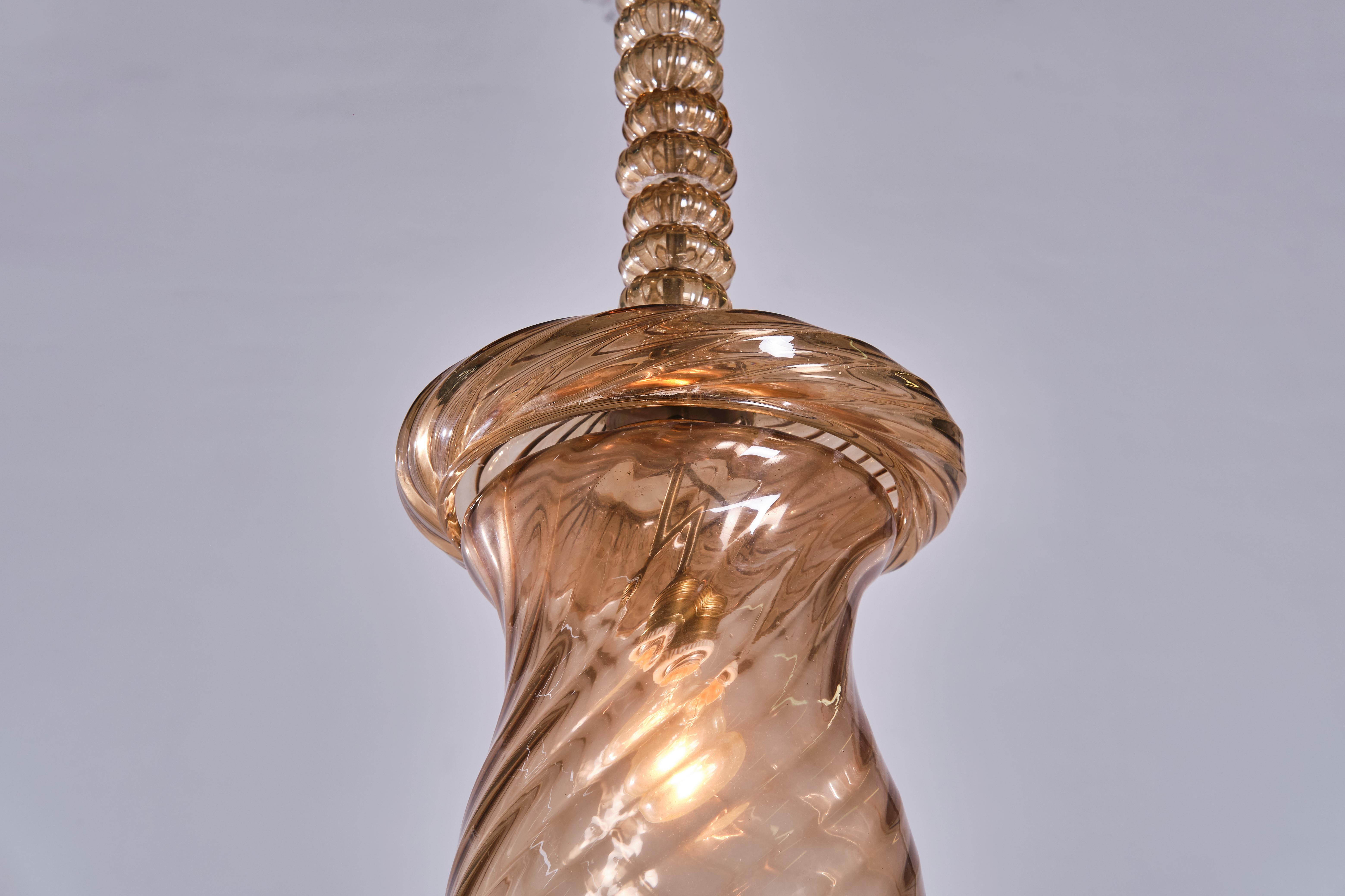 Seguso Due lampadari in vetro di Murano, design italiano, anni '40 in vendita 2