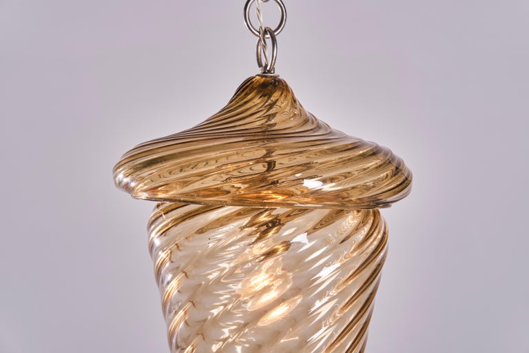 Seguso Two Murano Glass Chandeliers, Italian Design, 1940s For Sale at