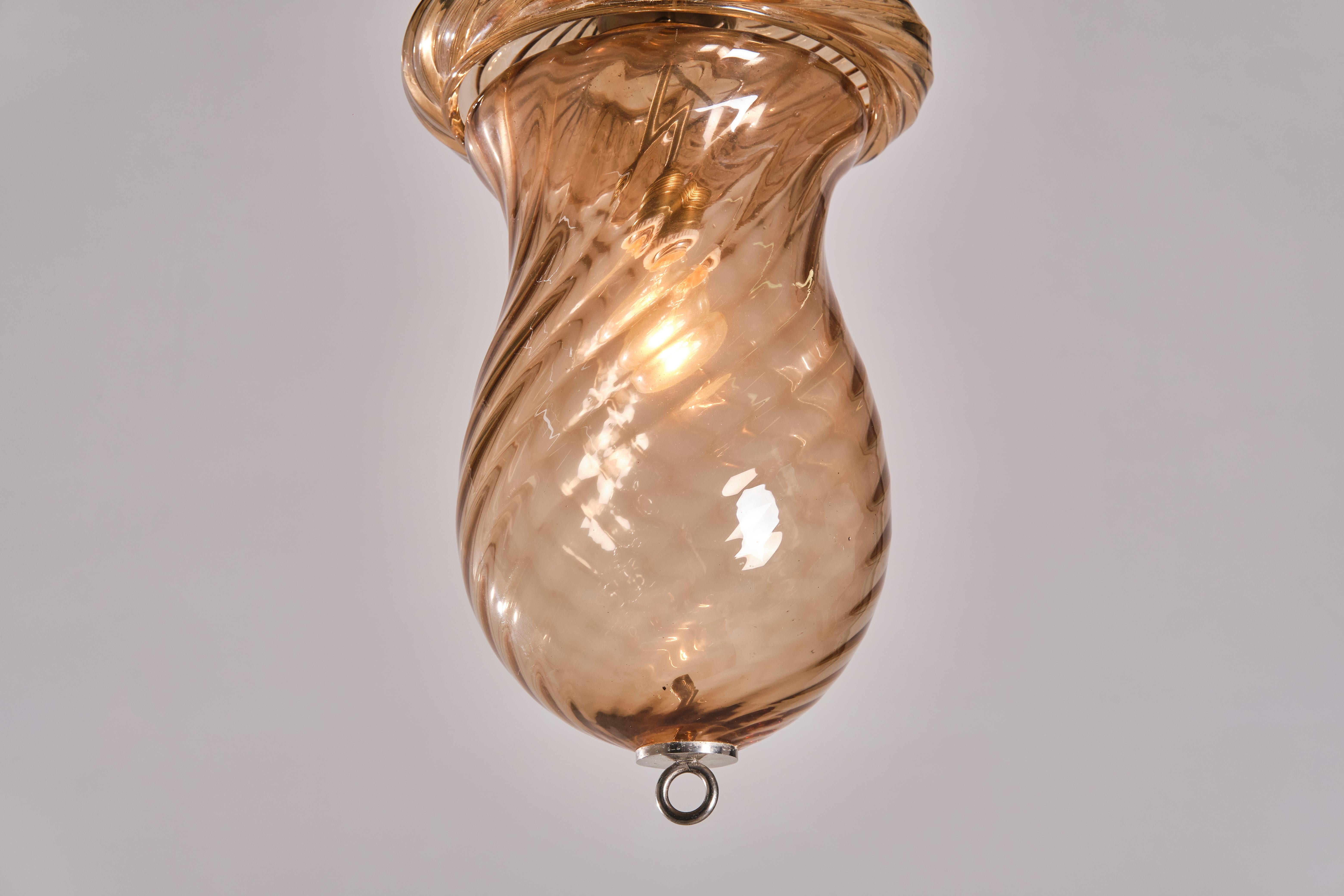 Seguso Due lampadari in vetro di Murano, design italiano, anni '40 in vendita 3