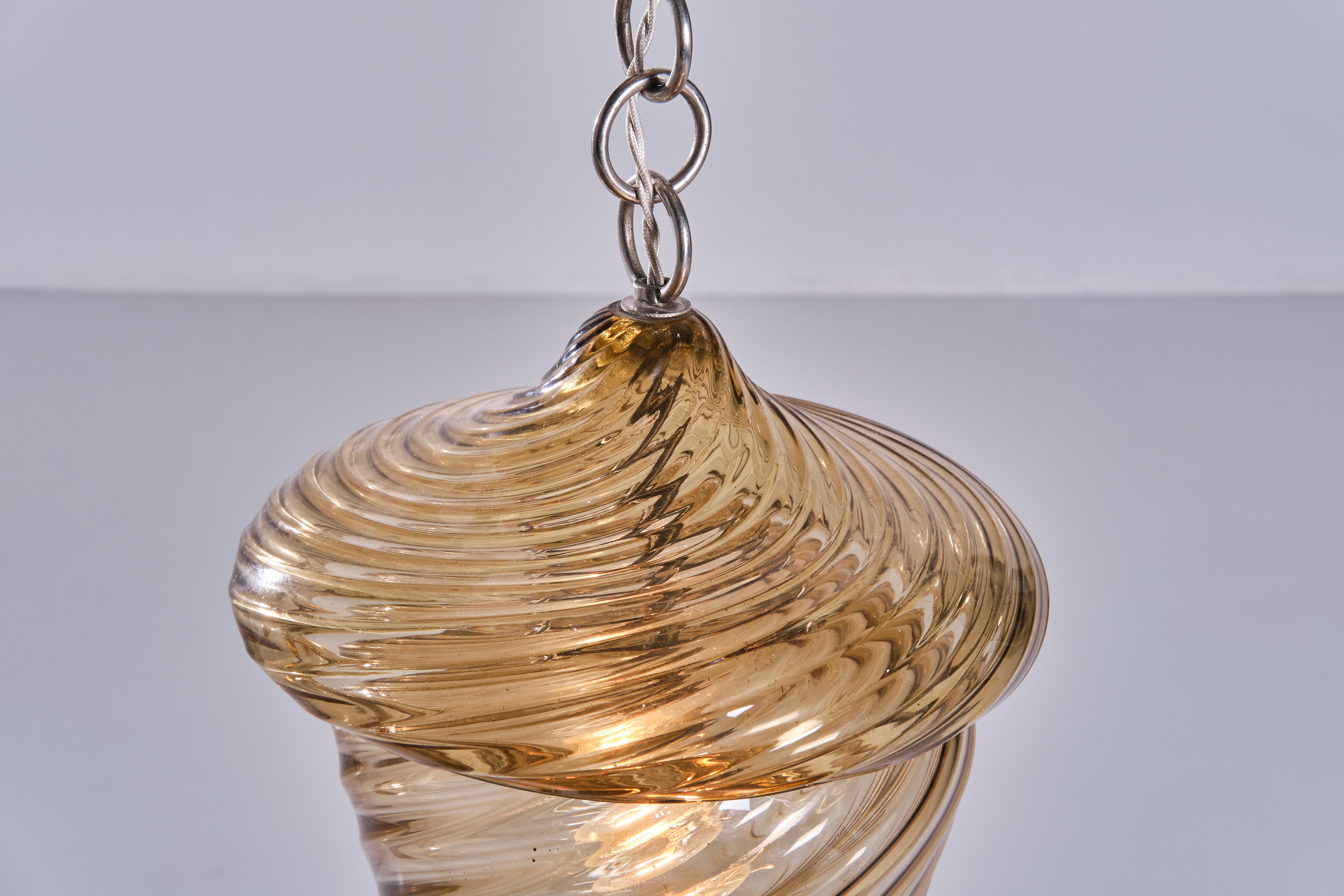 Seguso Due lampadari in vetro di Murano, design italiano, anni '40 in vendita 3