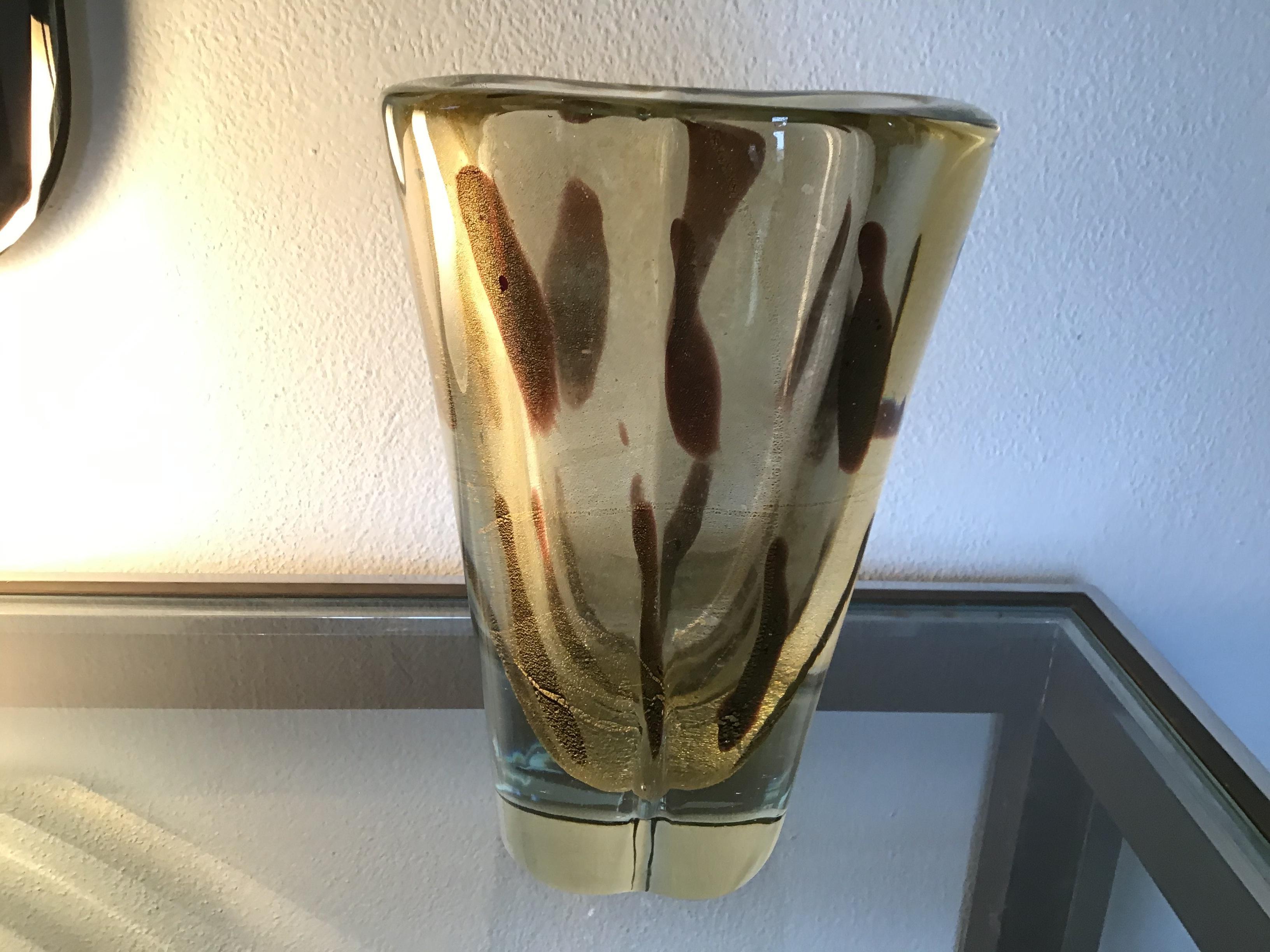 Other Seguso Vase Murano Glass 1950 Italy For Sale