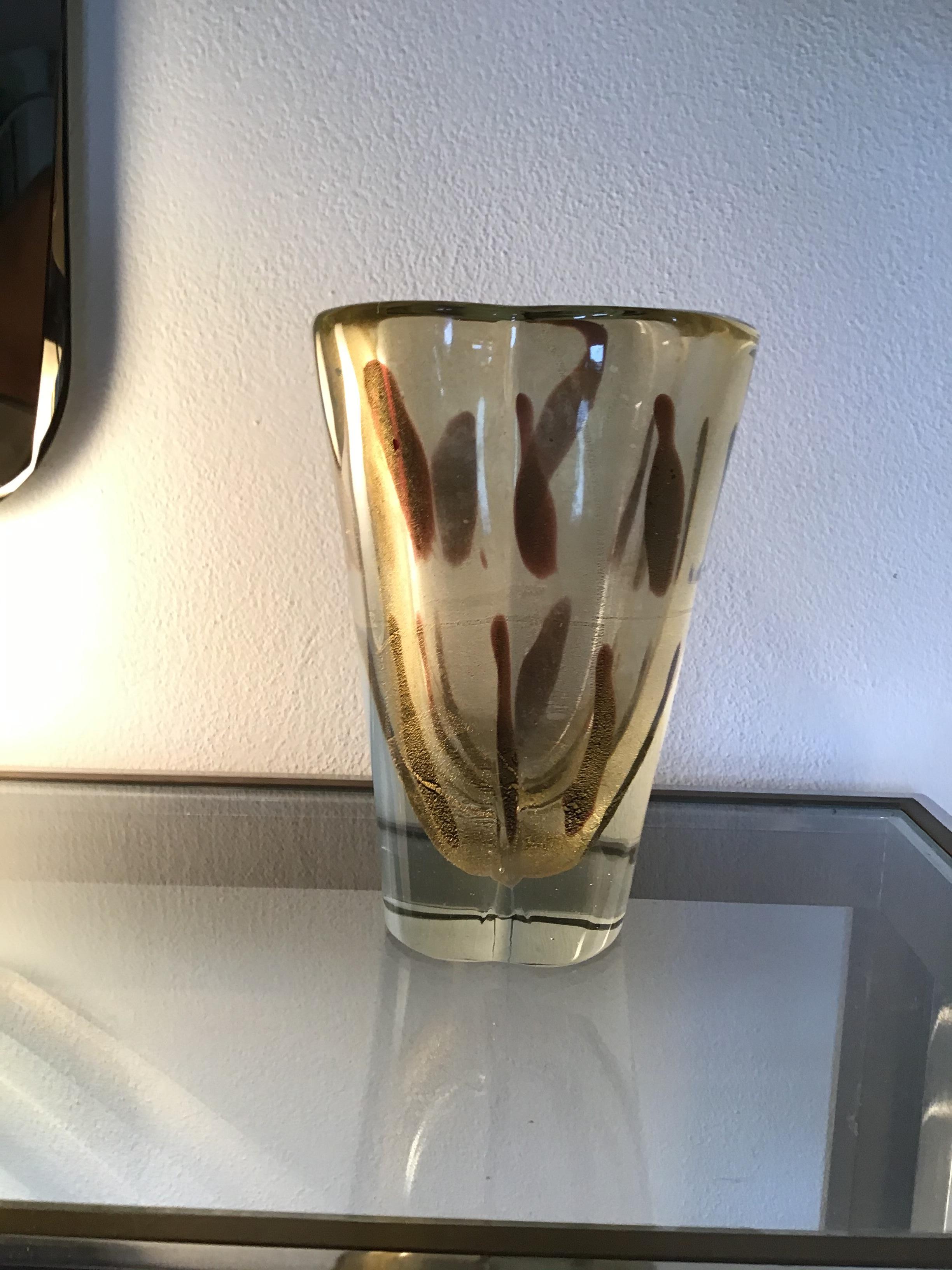 Italian Seguso Vase Murano Glass 1950 Italy For Sale