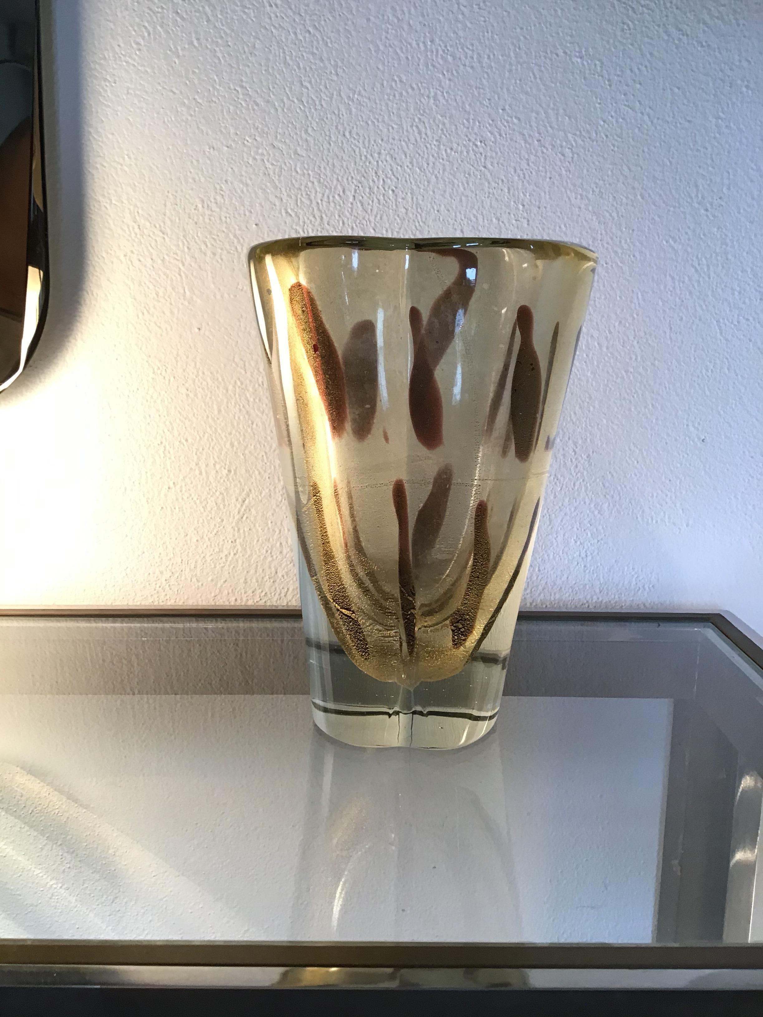 Seguso Vase Murano Glass 1950 Italy In Excellent Condition For Sale In Milano, IT