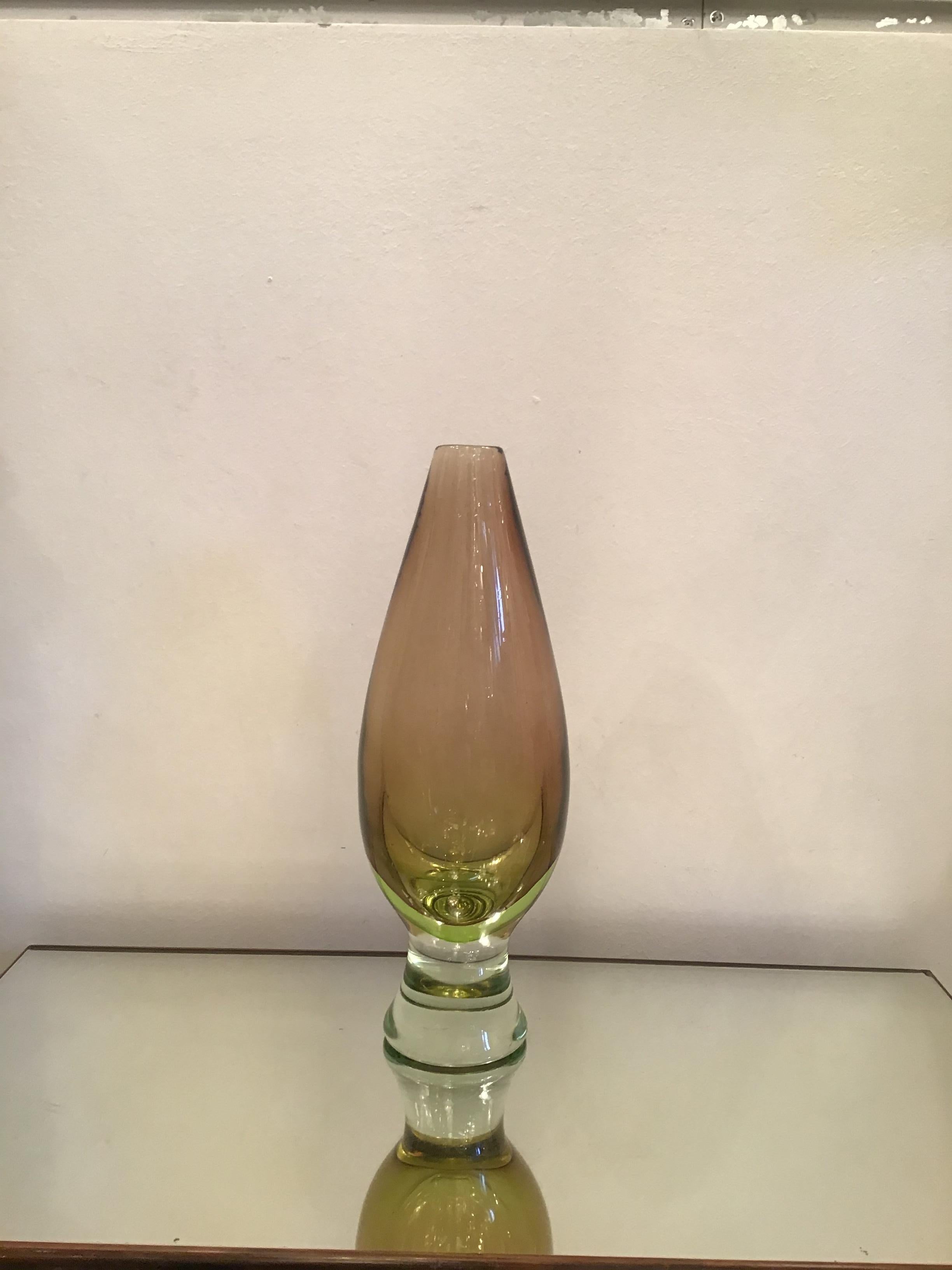 Seguso Vase Murano Glass, 1950, Italy For Sale 1