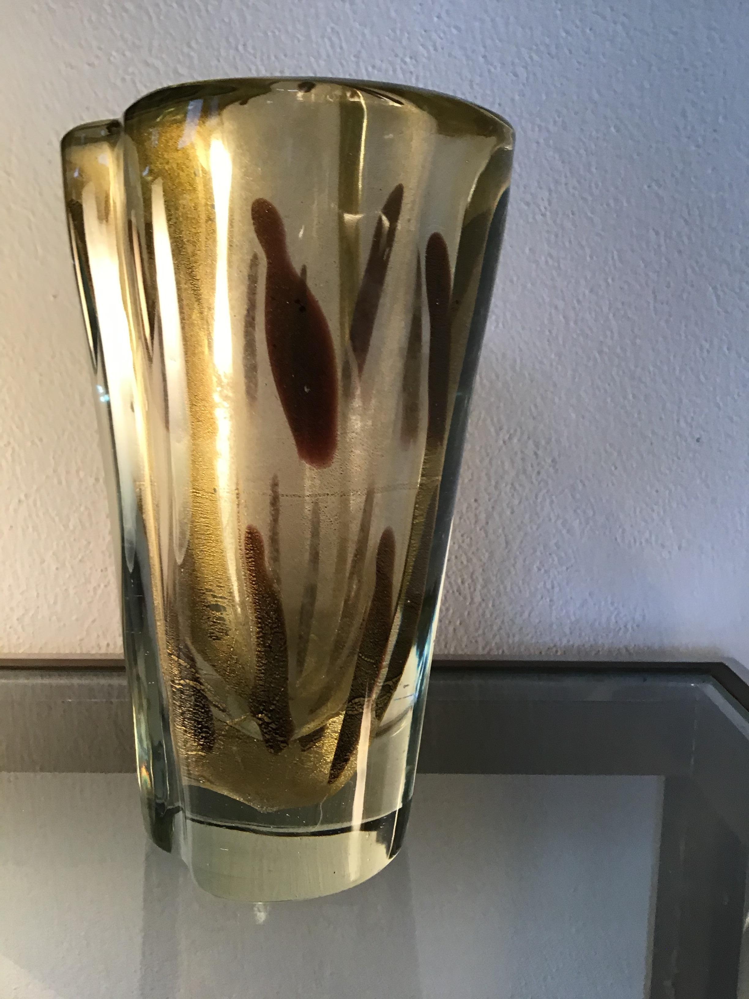 Mid-20th Century Seguso Vase Murano Glass 1950 Italy For Sale