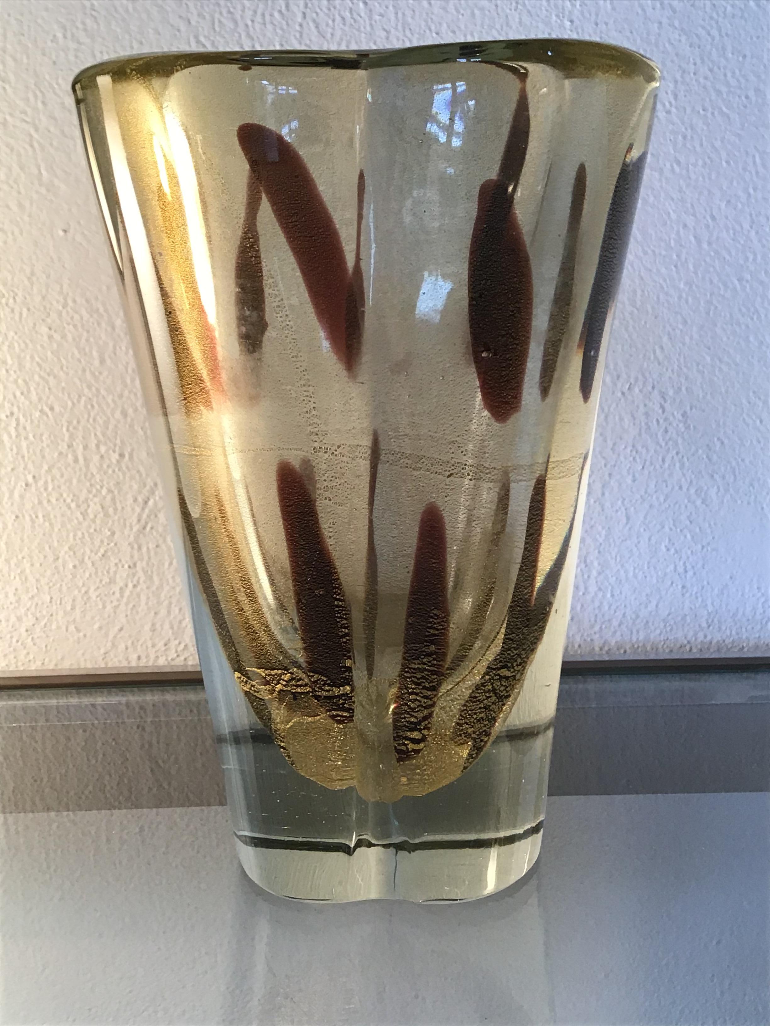 Seguso Vase Murano Glass 1950 Italy For Sale 1