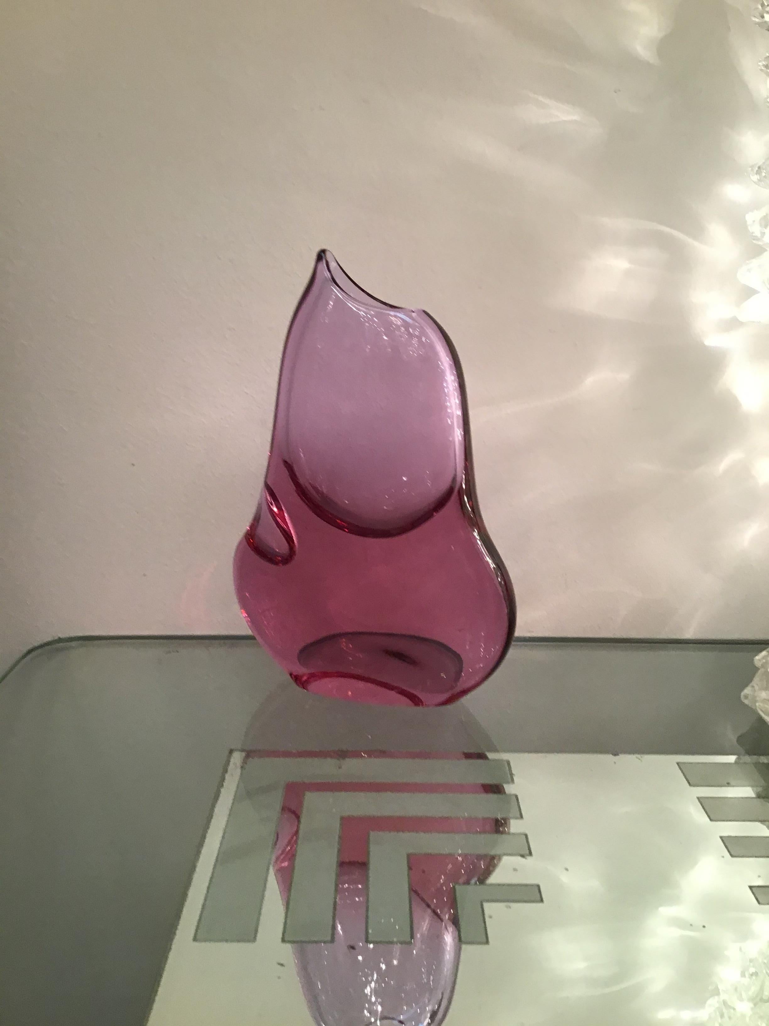 Verre de Murano Vase Seguso en verre de Murano, Italie, 1950  en vente