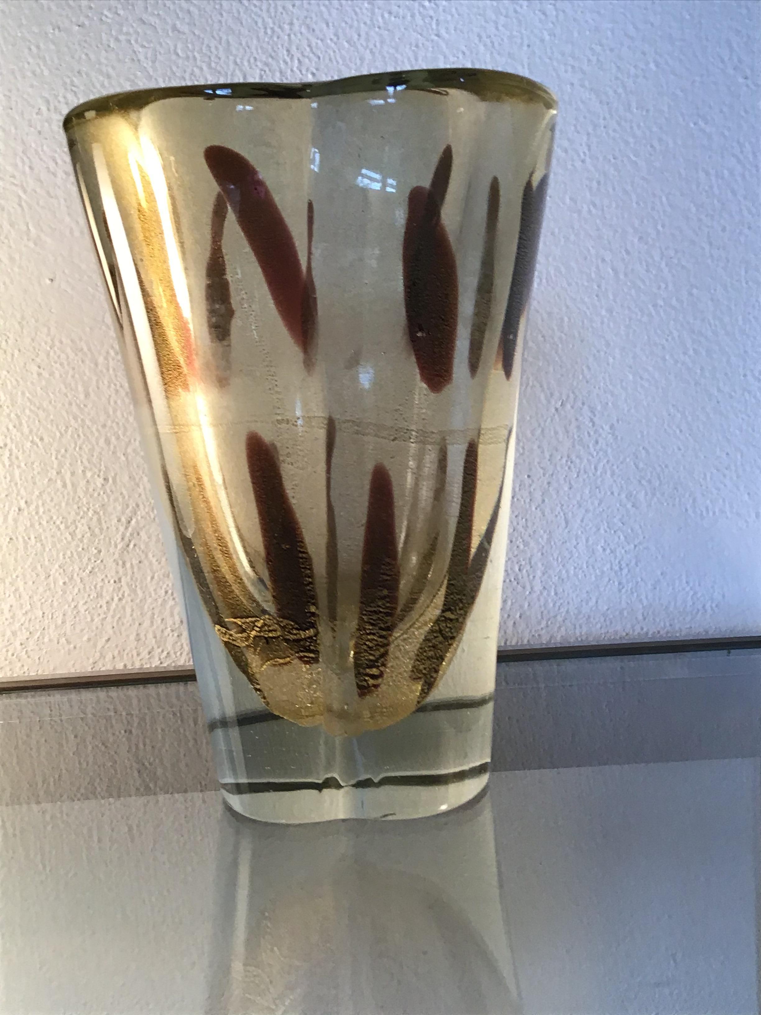 Seguso Vase Murano Glass 1950 Italy For Sale 2