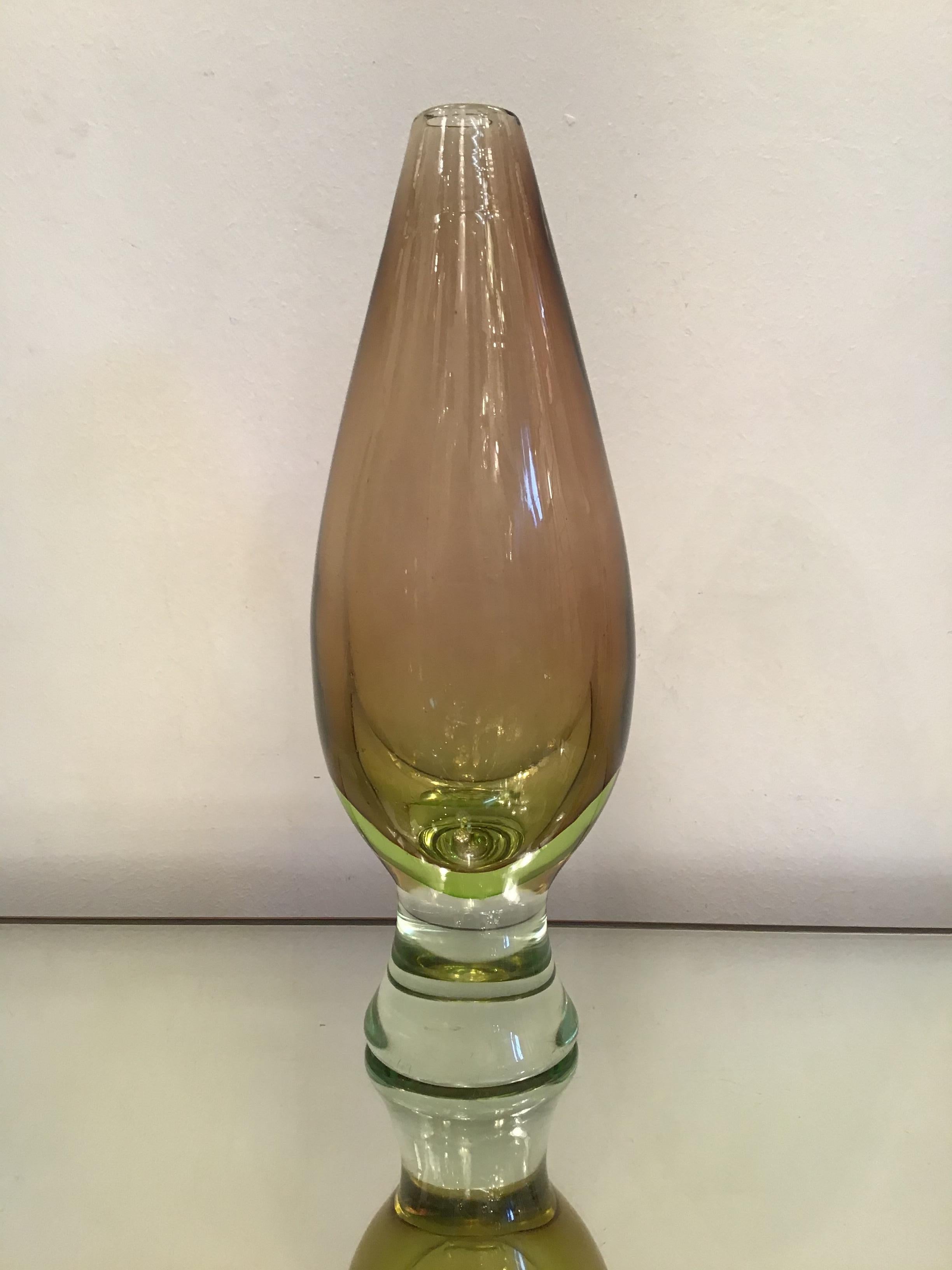Vaso Seguso in vetro di Murano, 1950, Italia in vendita 3