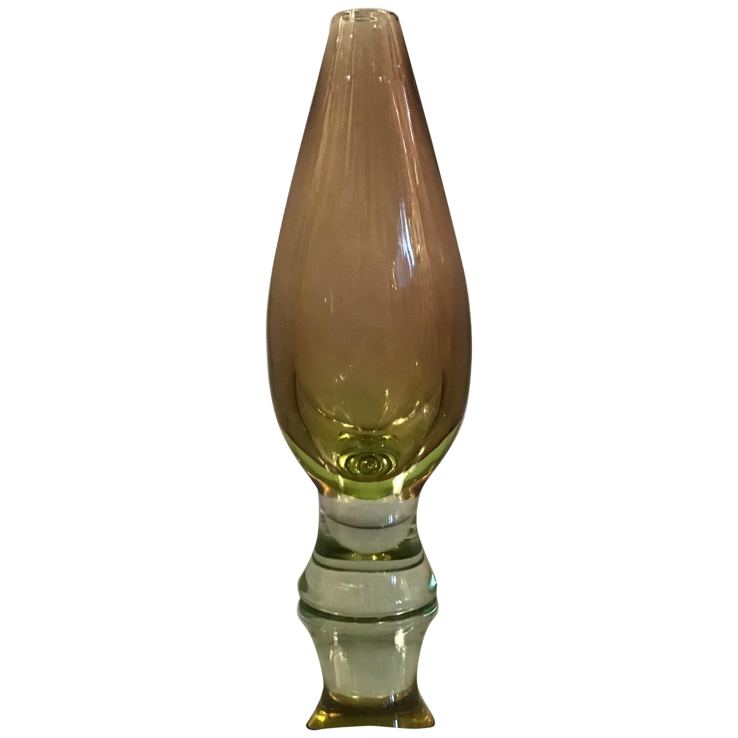 Vase Seguso en verre de Murano, 1950, Italie