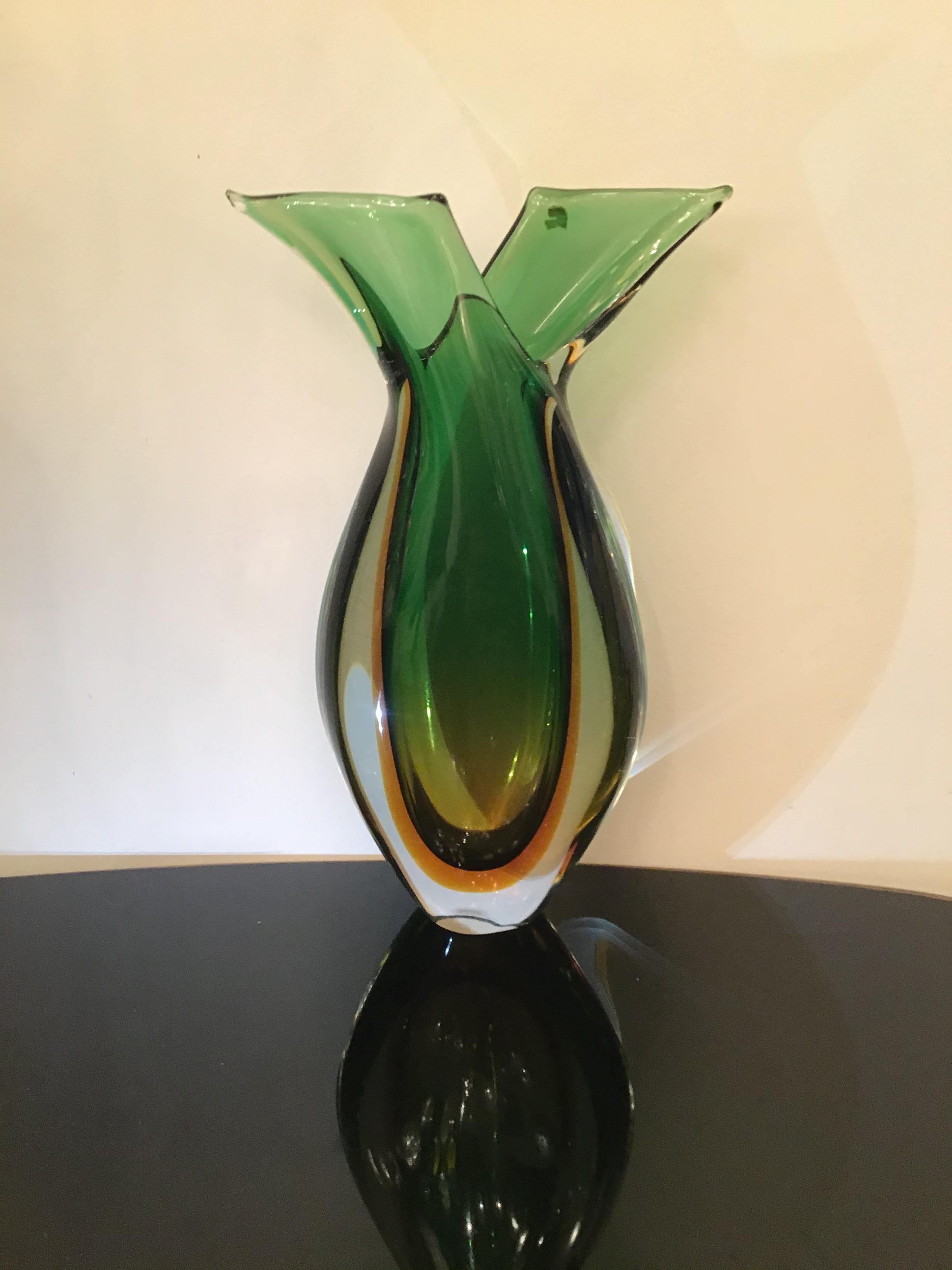 Vase Seguso en verre de Murano, 1955, Italie en vente 4