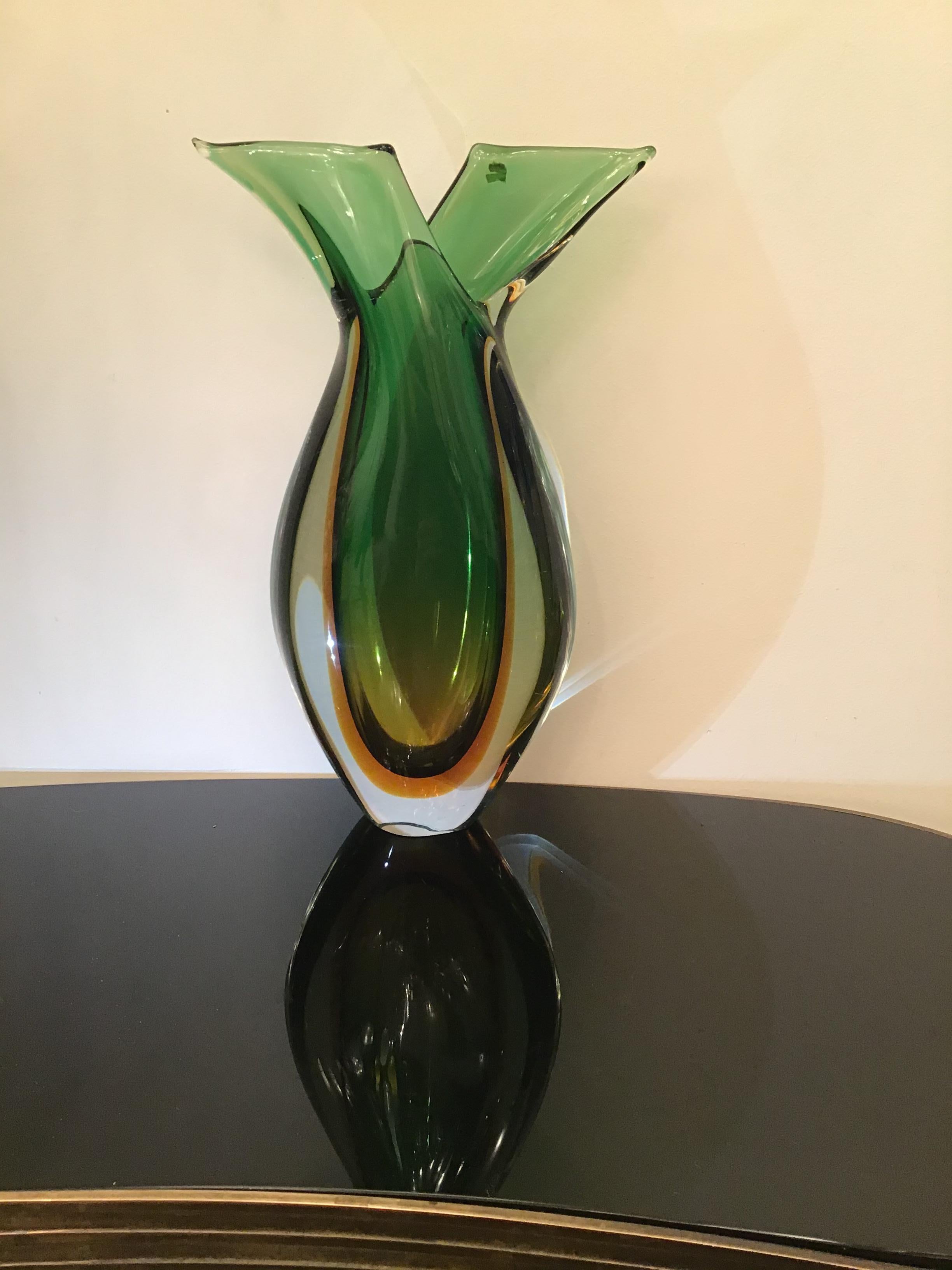 Vase Seguso en verre de Murano, 1955, Italie en vente 7